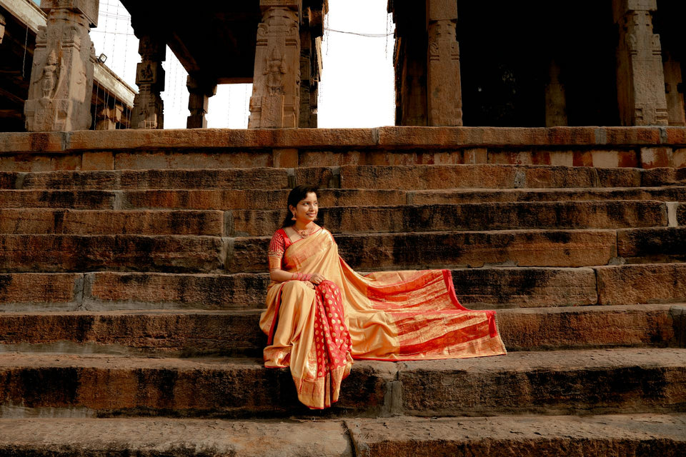 Handcrafted Indian saree with Lambani designs and intricate mirror work, available at Soojidaarada Mane.