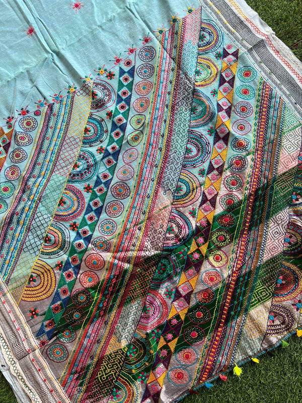 Cotton  lambani Sarees | handloom cotton lambani  embroidery sarees