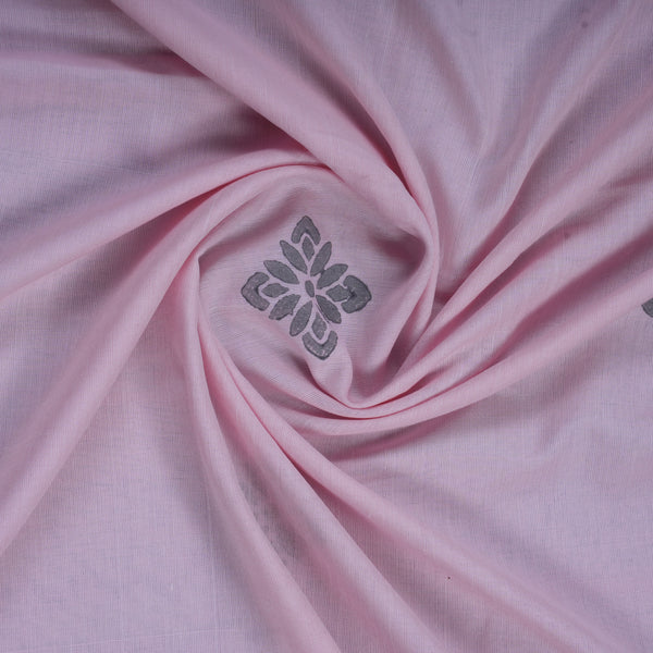 Blush Pink & Grey Minimal Stripe Cotton Saree