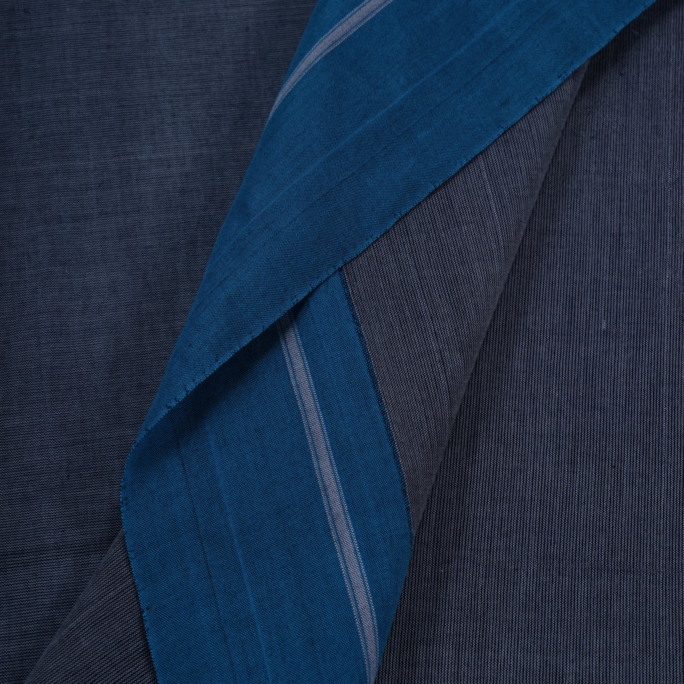 Grey & Blue Geometric Border Cotton Saree