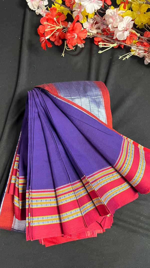 Handmade Pure Cotton Betgeri Saree with Running Blouse Piece