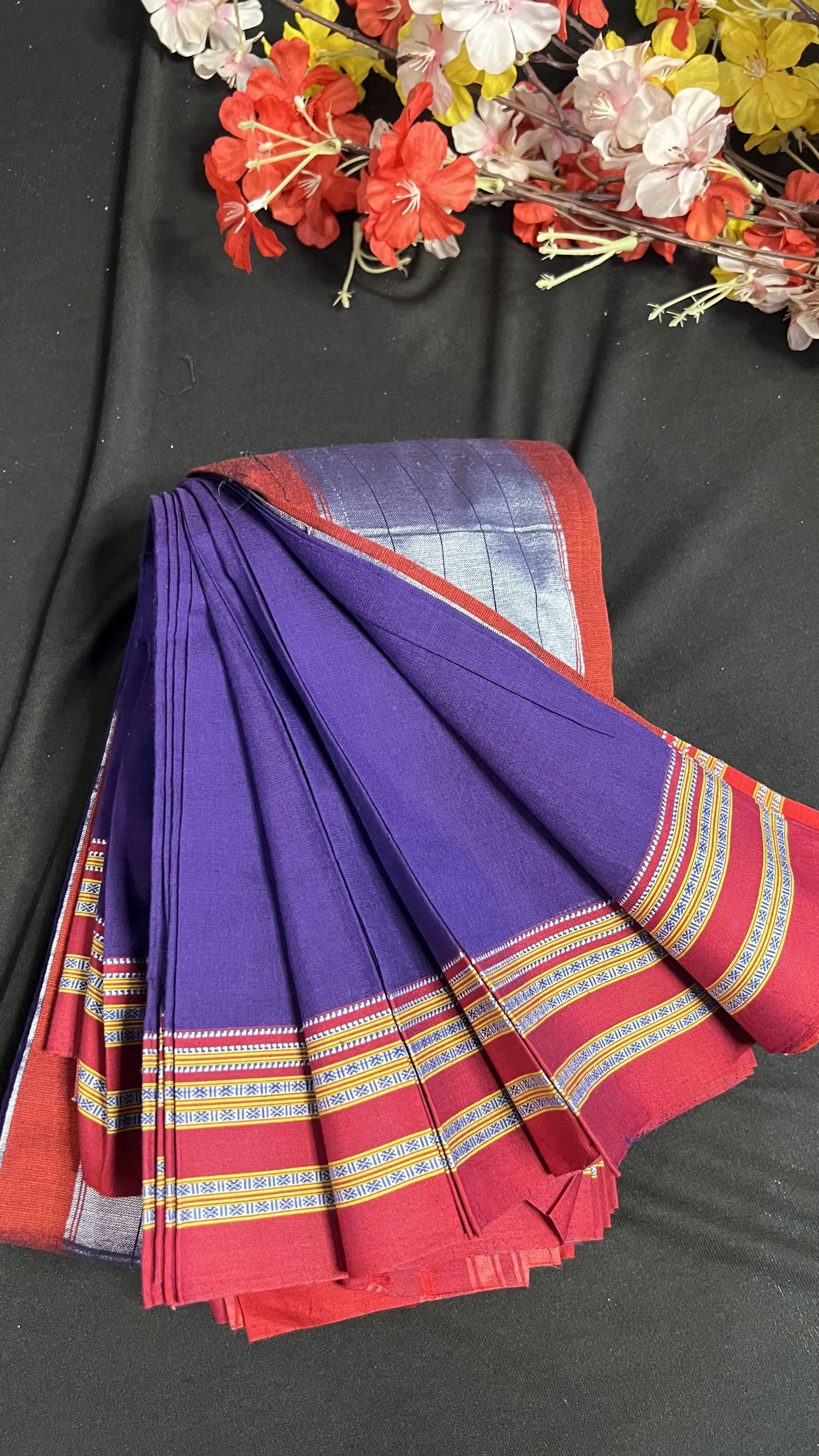 Handmade Pure Cotton Betgeri Saree with Running Blouse Piece