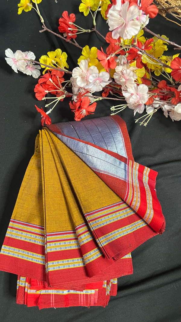 Handmade Pure Cotton Betgeri Saree with Running Blouse Piece
