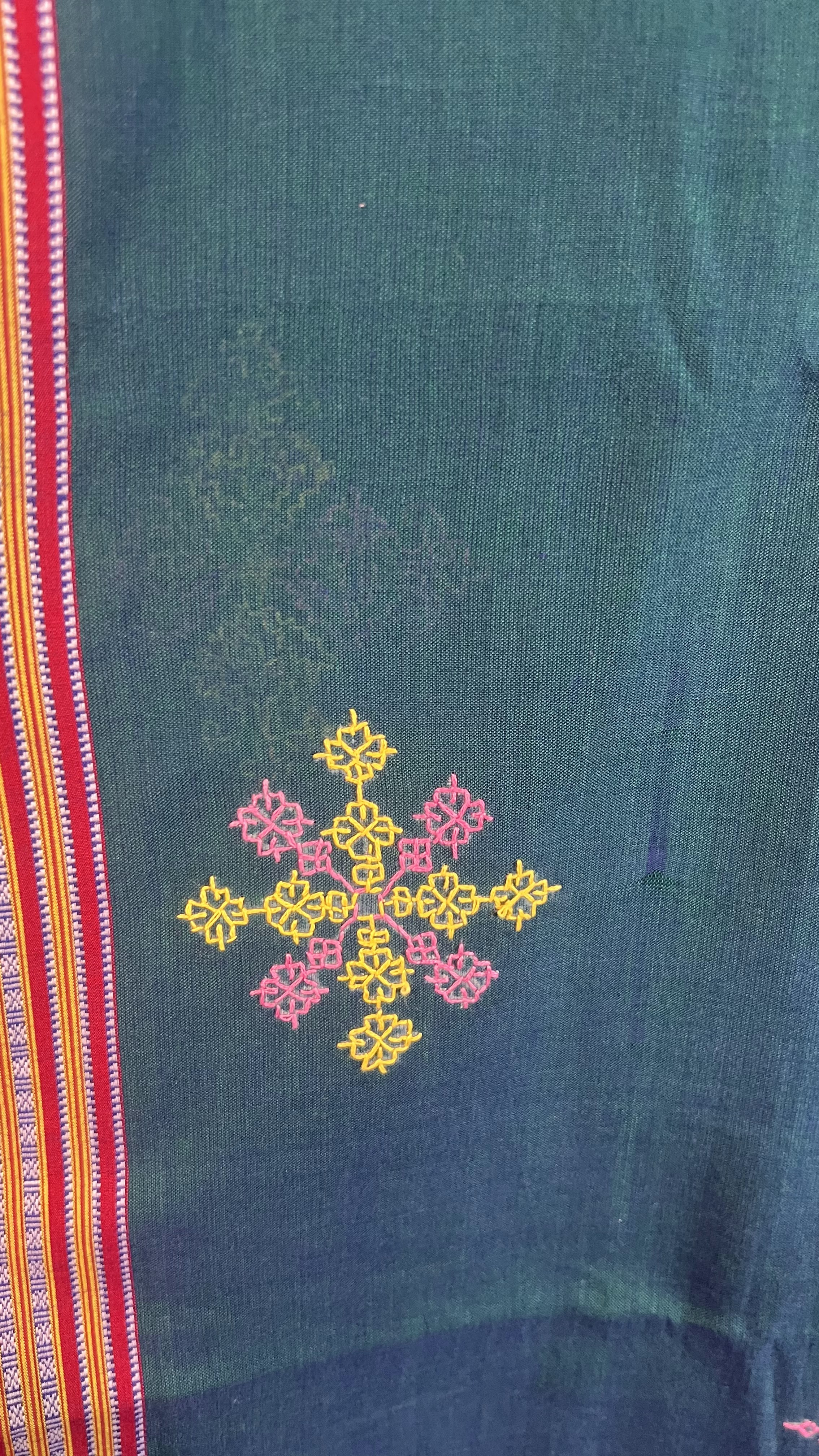 Handmade Kasuti Embroidered Pure Cotton Saree