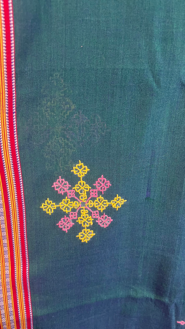 Handmade Kasuti Embroidered Pure Cotton Saree