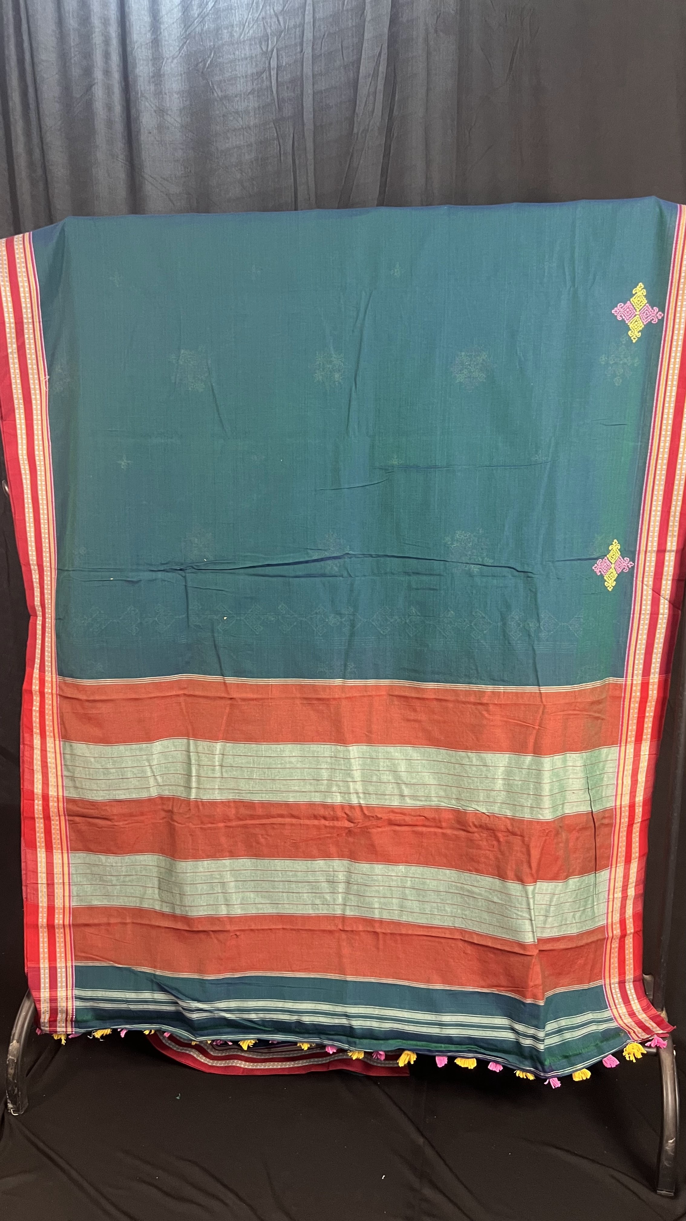 Handmade Kasuti Embroidered Pure Cotton Saree
