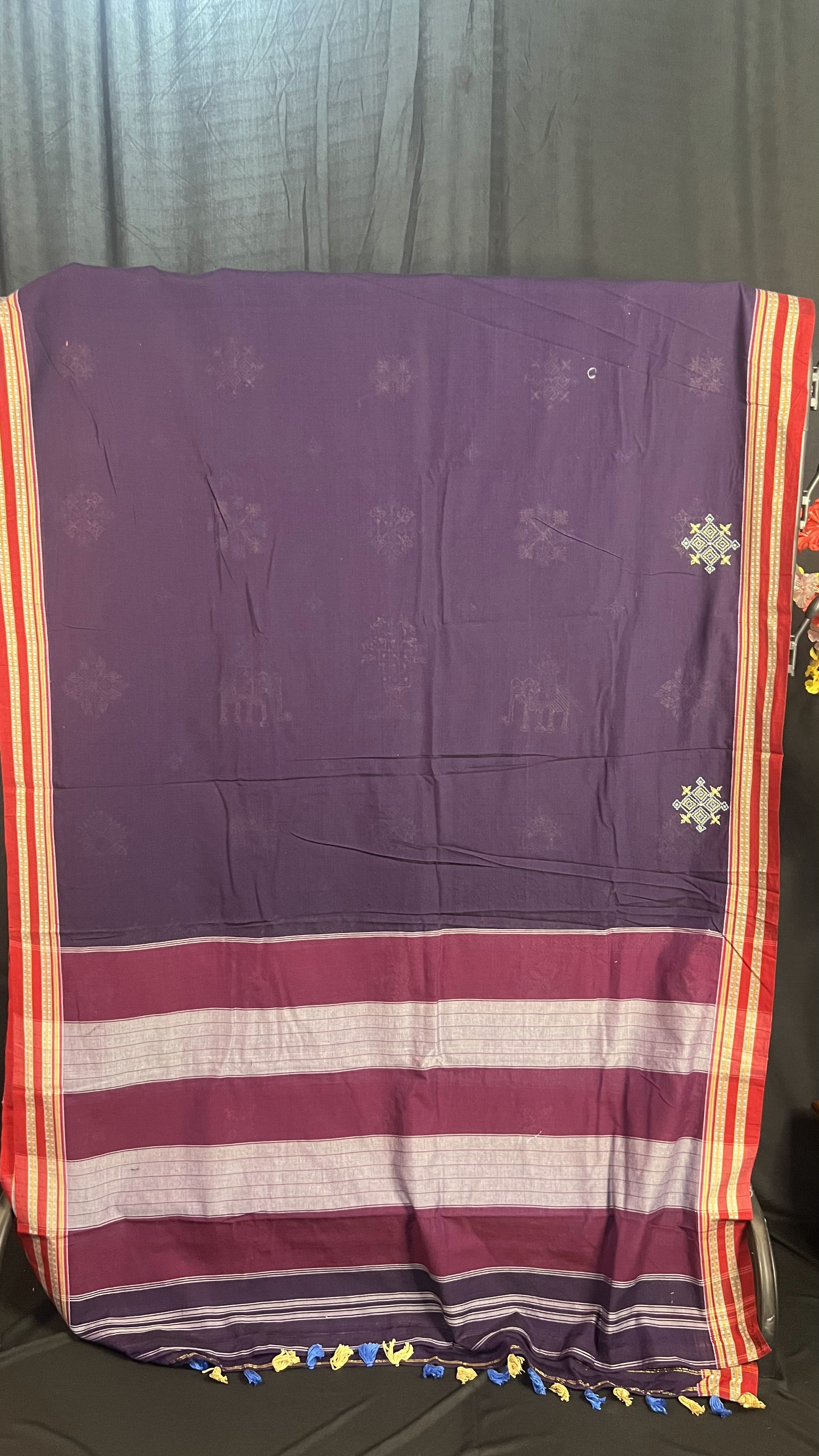 Handmade Kasuti Embroidered Pure Cotton Saree