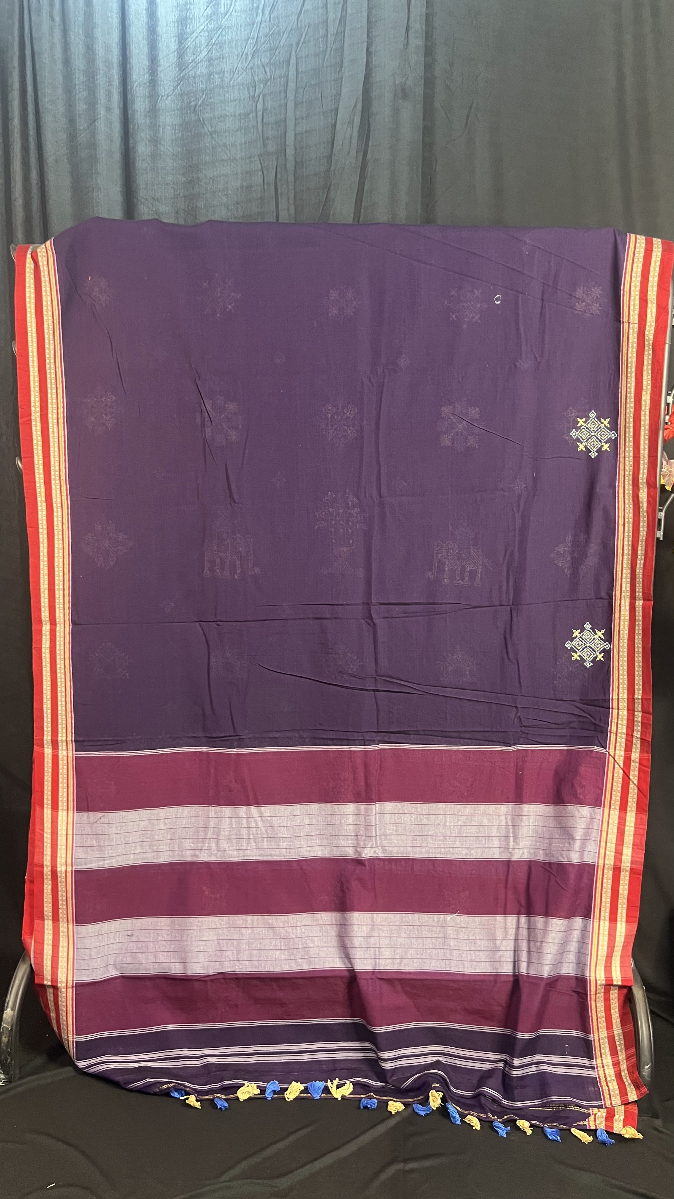 Handmade Kasuti Embroidered Pure Cotton Saree