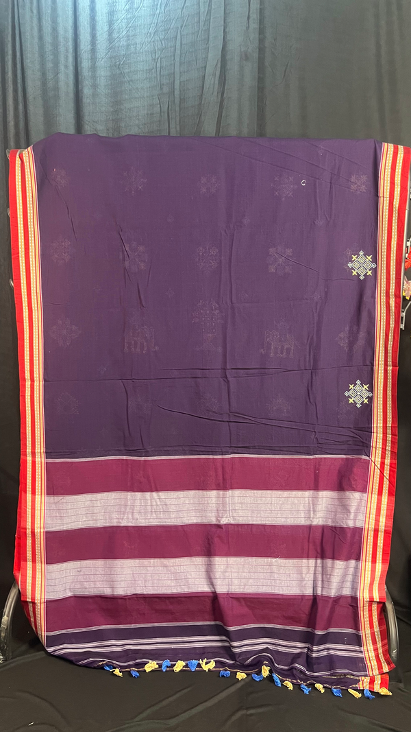 Handmade Kasuti Embroidered Pure Cotton Saree
