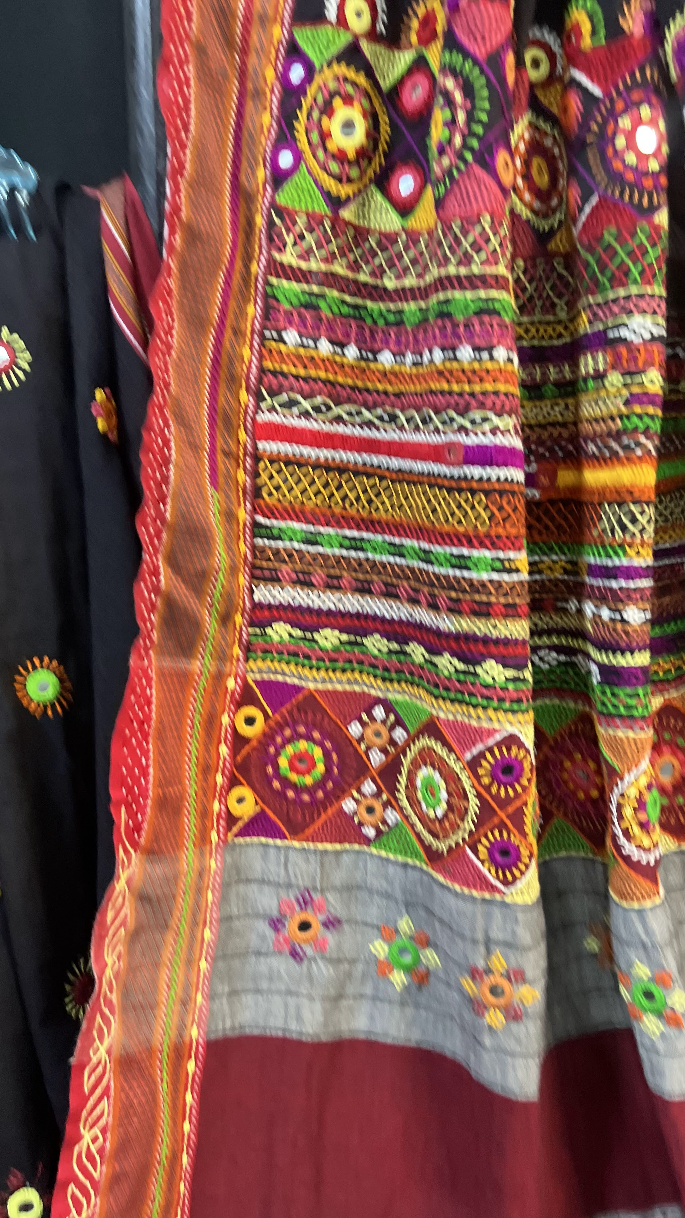Handmade Lambani Embroidered Pure Cotton Saree with Running Blouse Piece