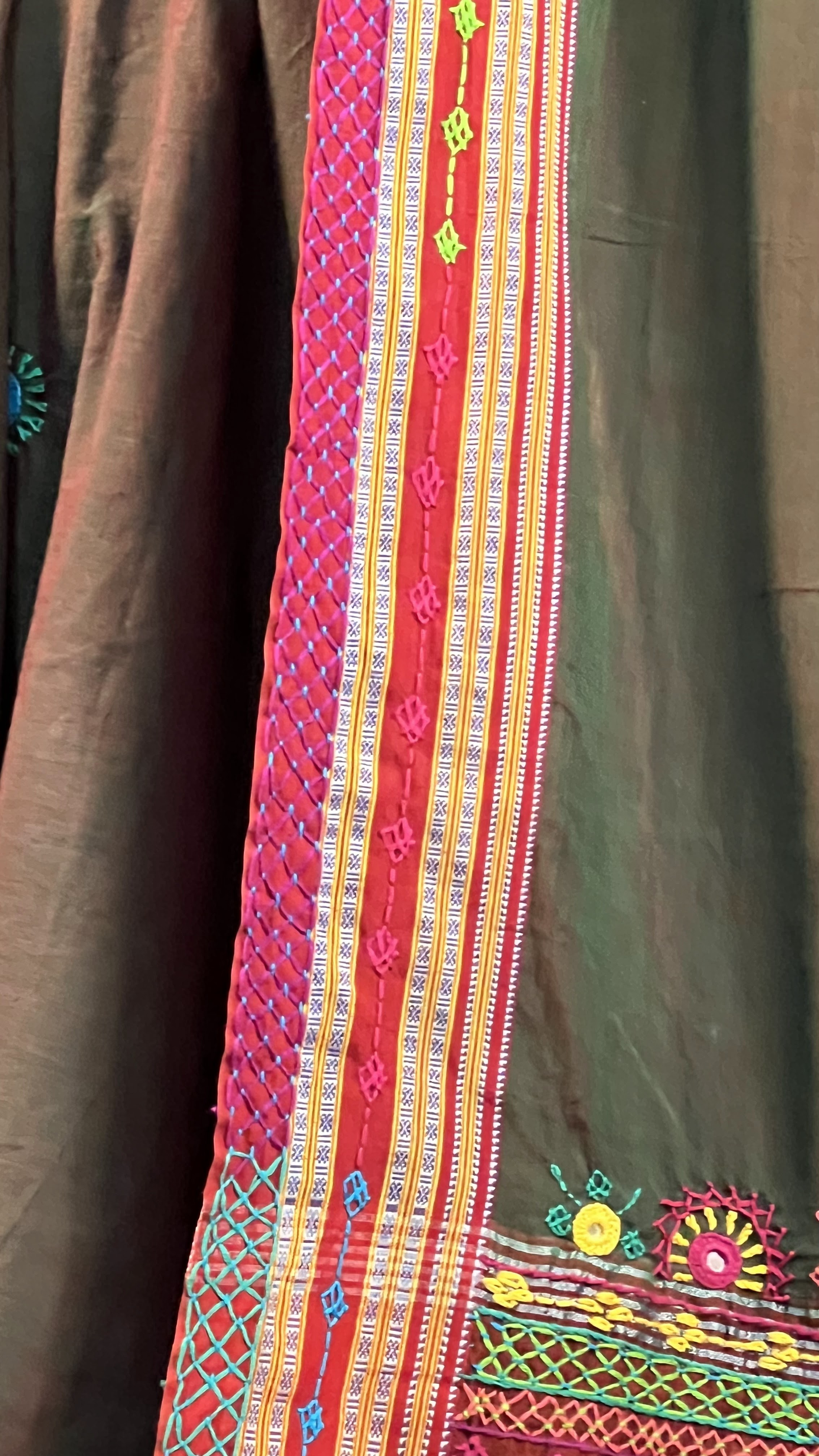 Handmade Lambani Embroidered Pure Cotton Saree with Running Blouse Piece