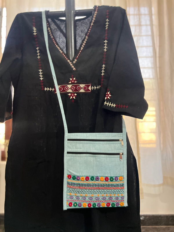 Lambani Hand Embroidery Cotton Sling Bag