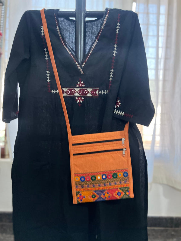 Lambani Hand Embroidery Cotton Sling Bag
