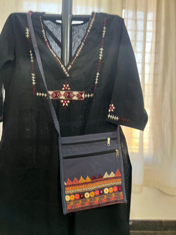 Lambani Hand Embroidery Cotton Sling Bag