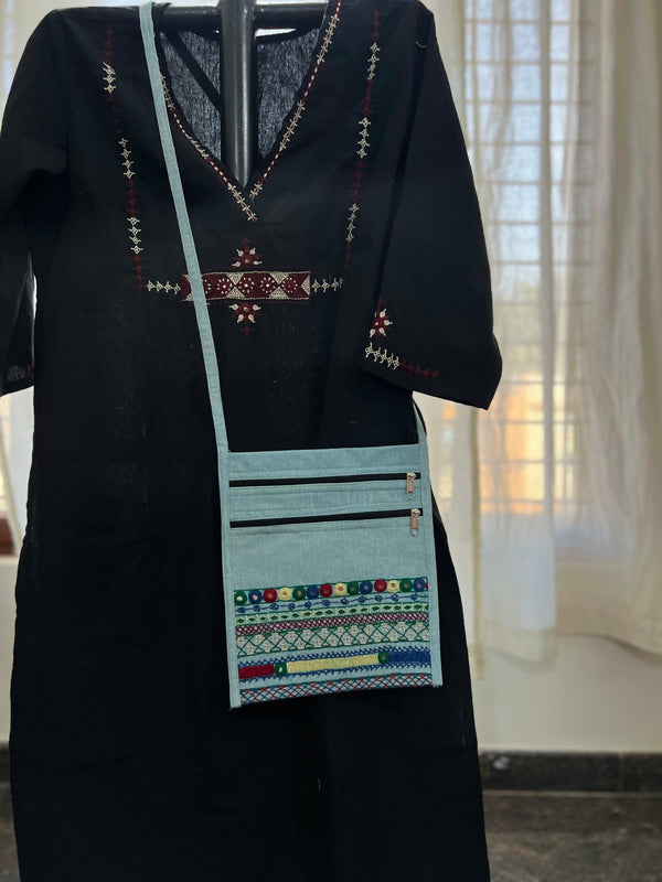 Lambani Hand Embroidery Cotton Sling Bag