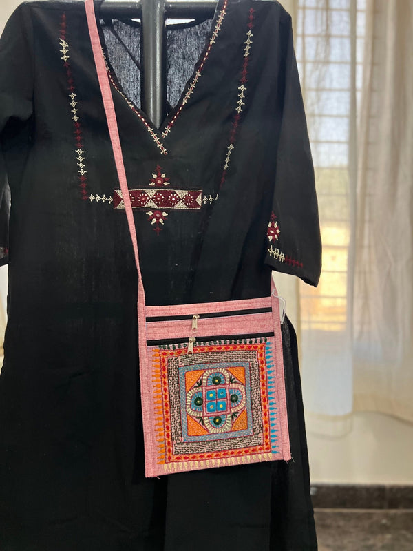 Lambani Hand Embroidery Cotton Sling Bag