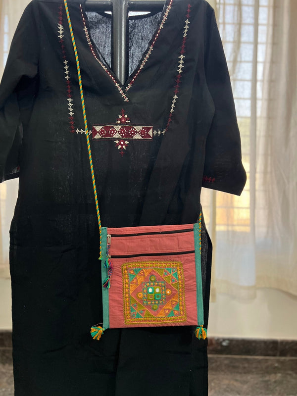 Lambani Hand Embroidery Cotton Sling Bag