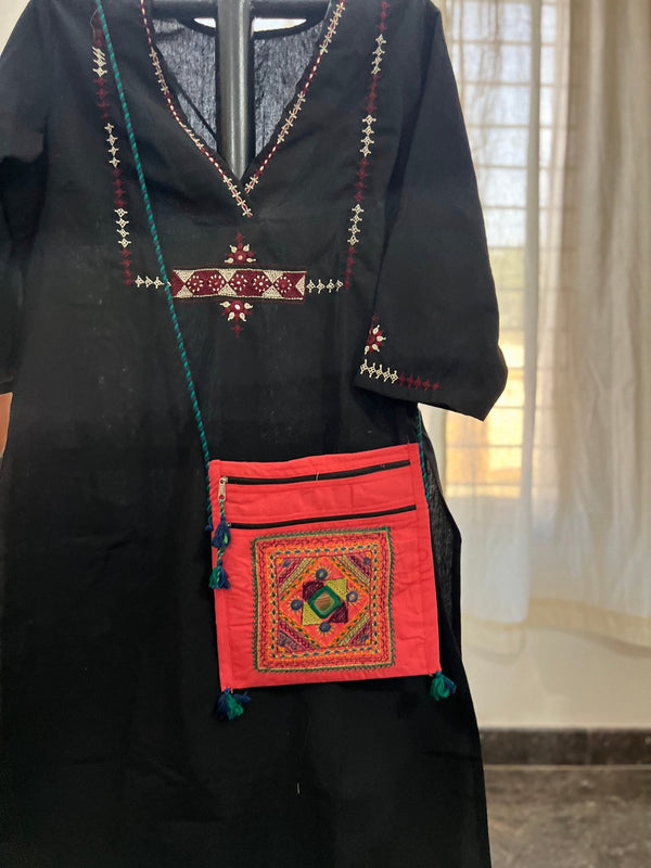 Lambani Hand Embroidery Cotton Sling Bag