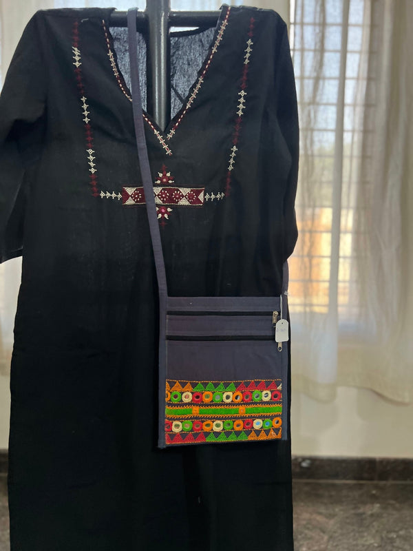 Lambani Hand Embroidery Cotton Sling Bag