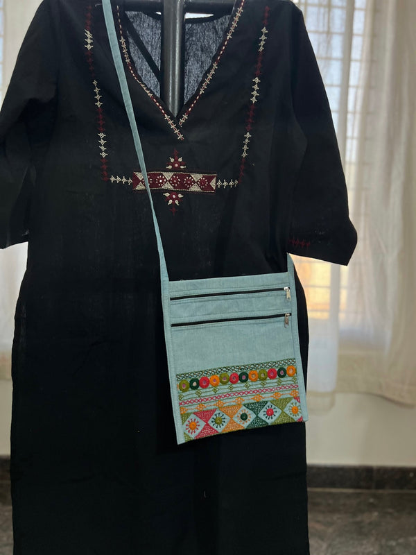 Lambani Hand Embroidery Cotton Sling Bag