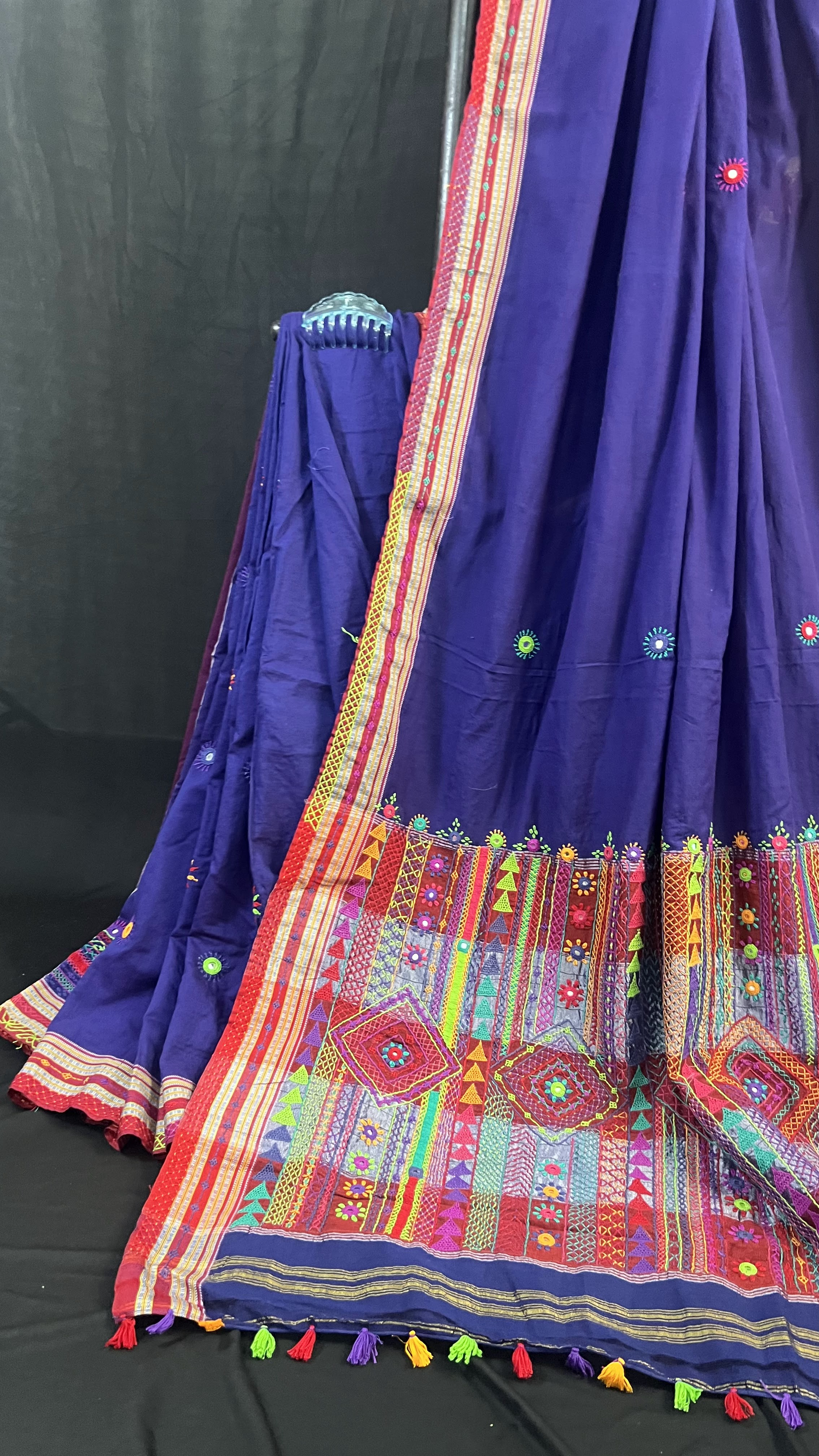 Handmade Kasuti Embroidered Pure Cotton Saree