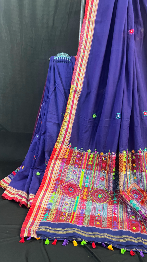 Handmade Kasuti Embroidered Pure Cotton Saree