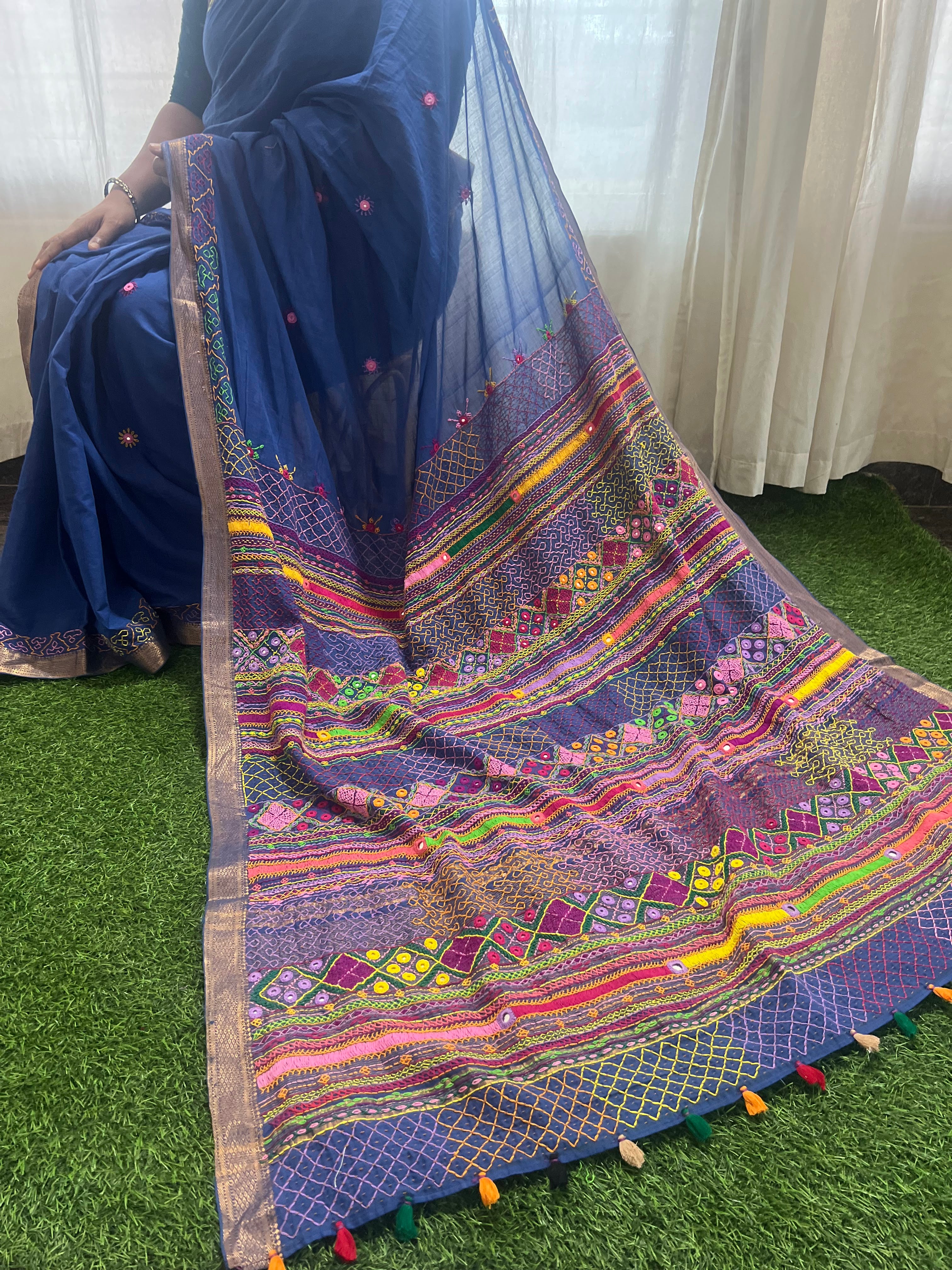 Mangalagiri cotton lambani saree