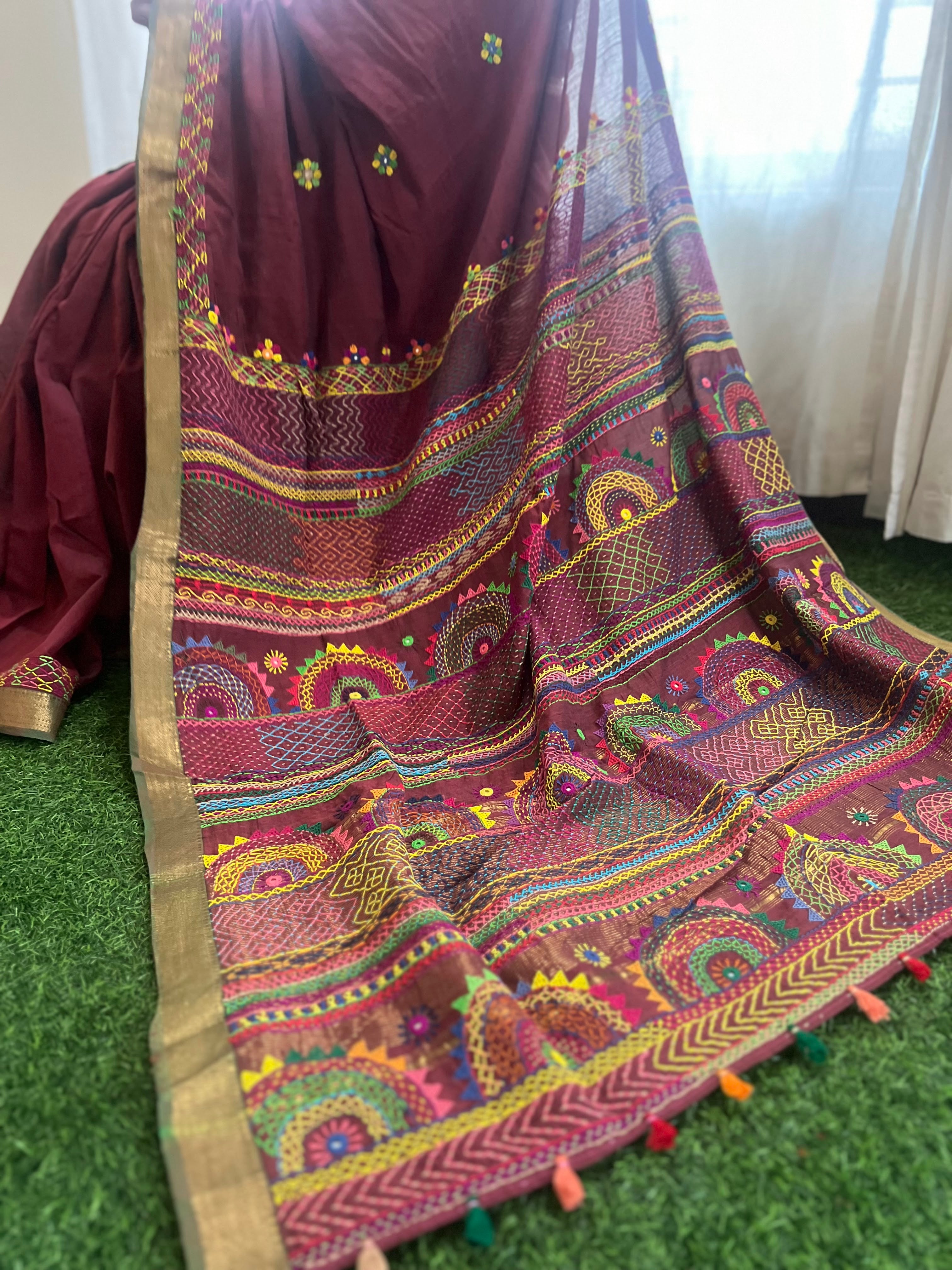 Mangalagiri cotton lambani saree