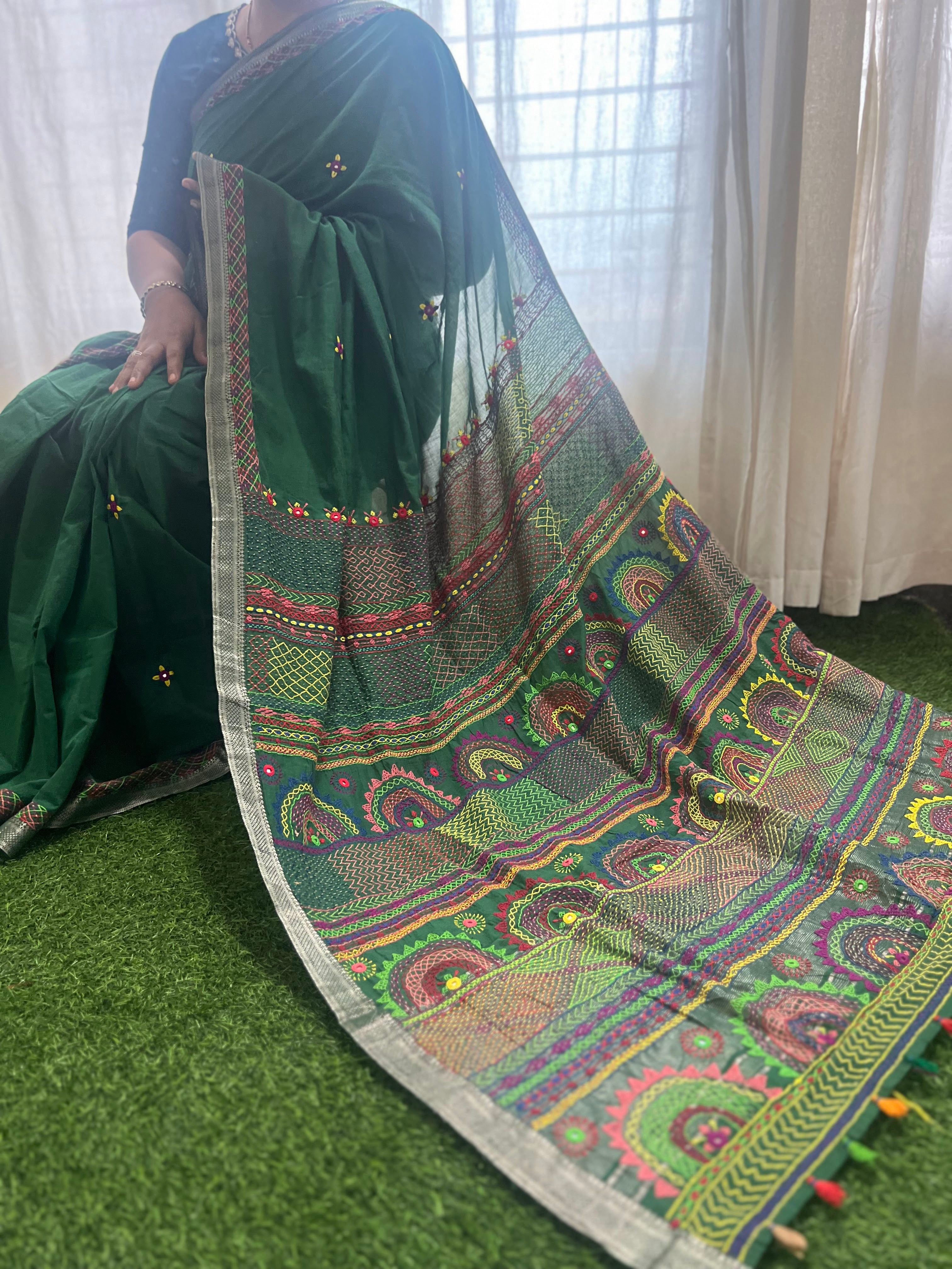 Mangalagiri cotton lambani saree