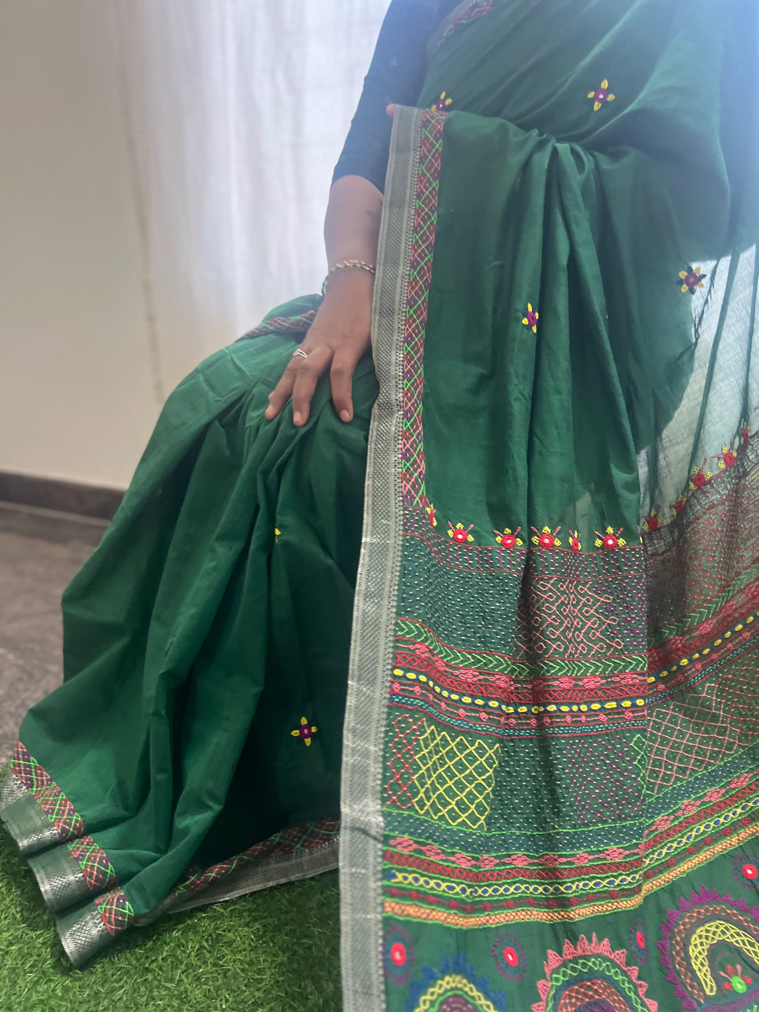 Mangalagiri cotton lambani saree