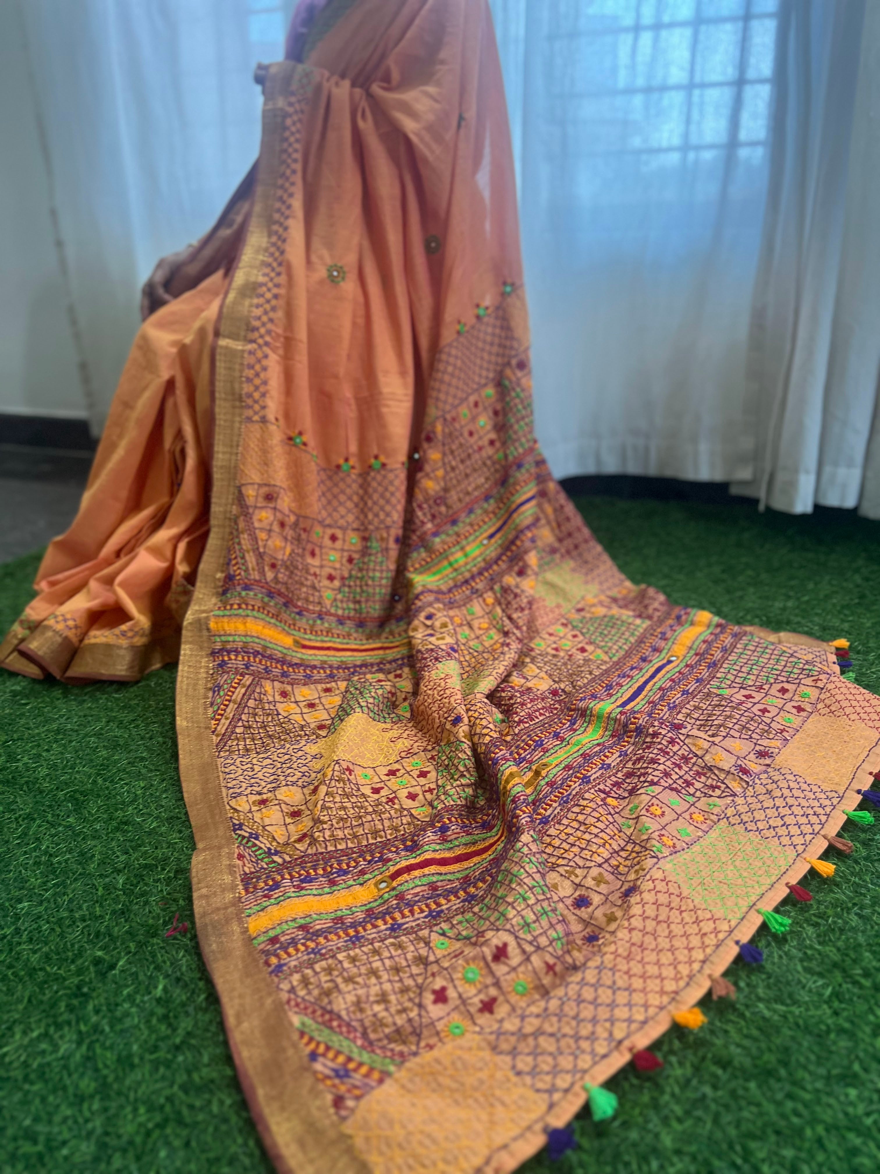 Mangalagiri cotton lambani saree