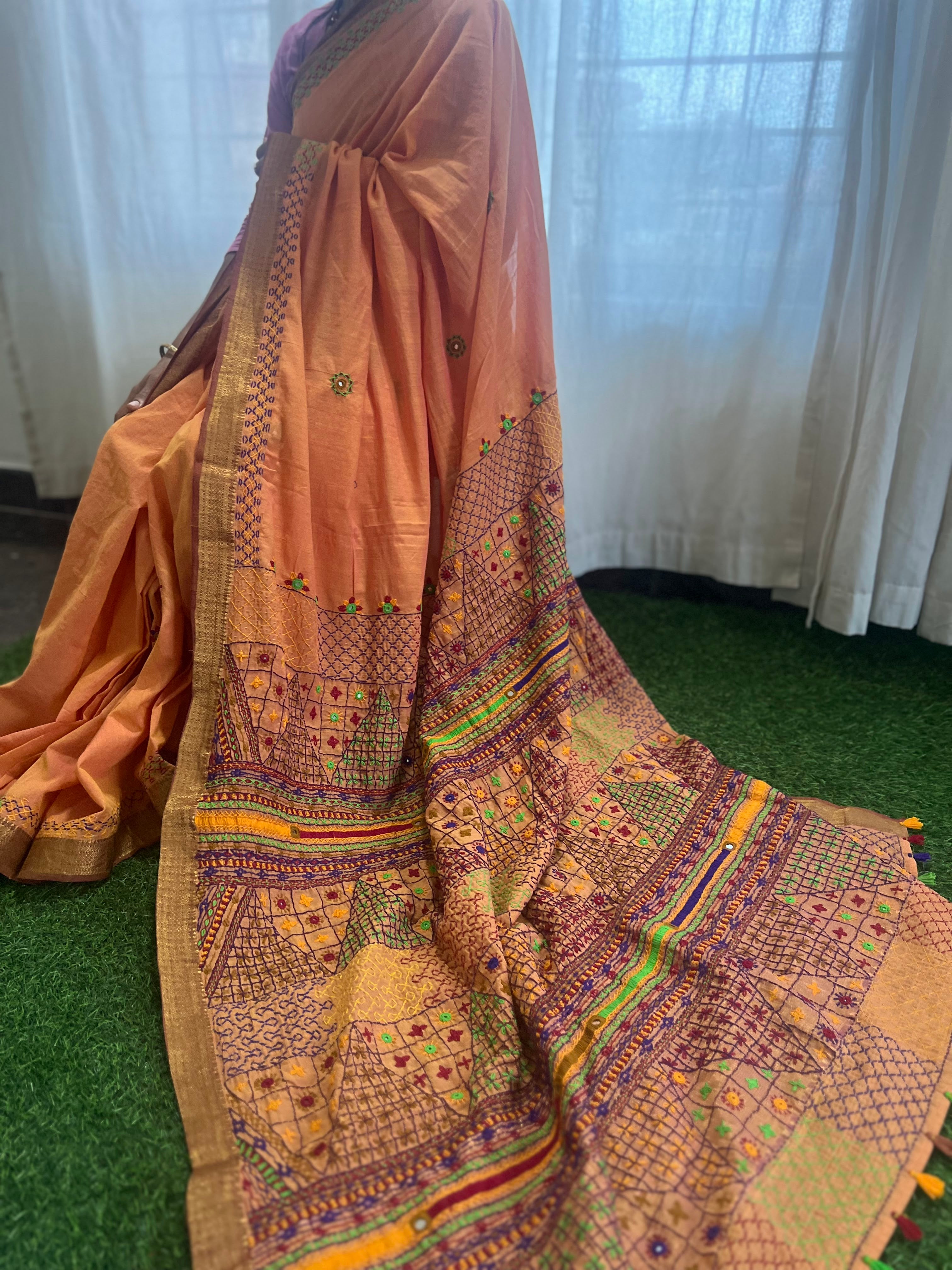 Mangalagiri cotton lambani saree