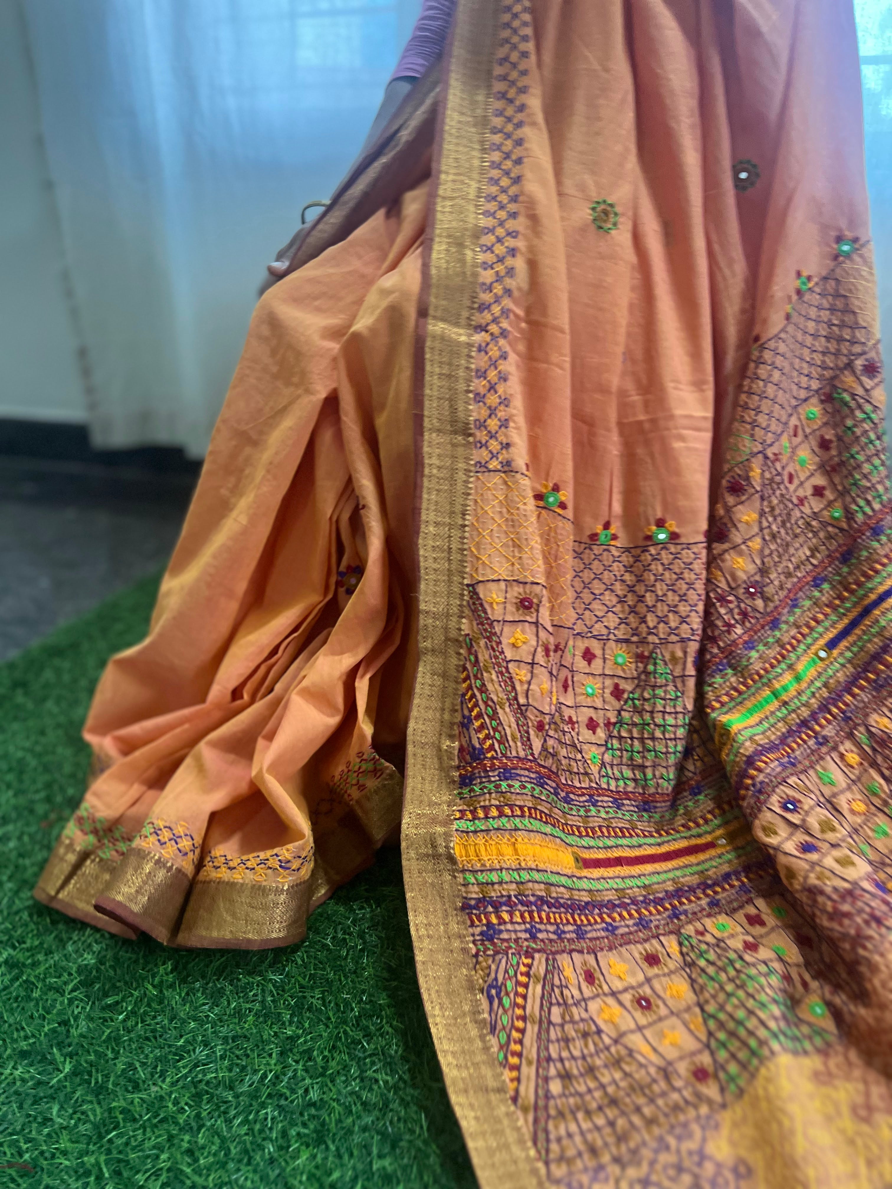 Mangalagiri cotton lambani saree