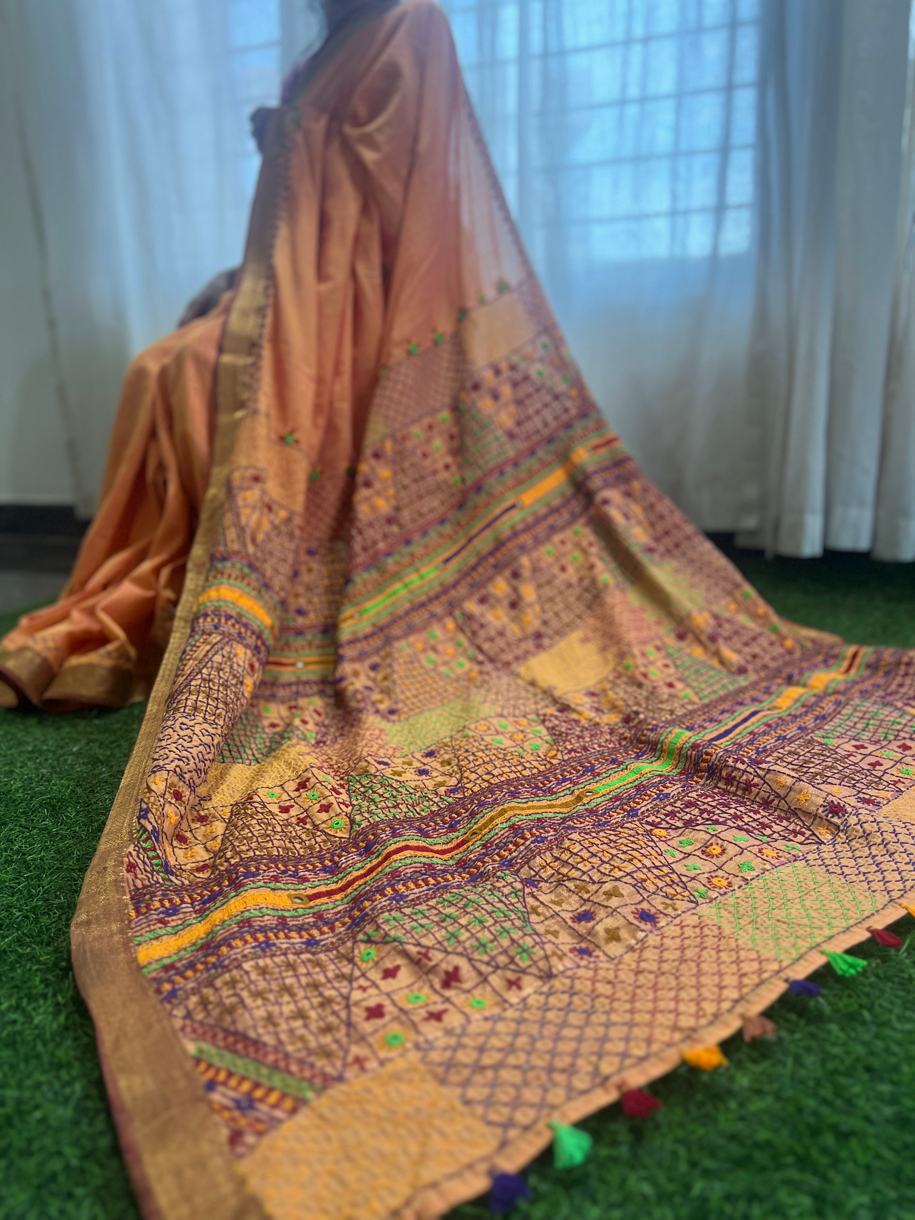 Mangalagiri cotton lambani saree