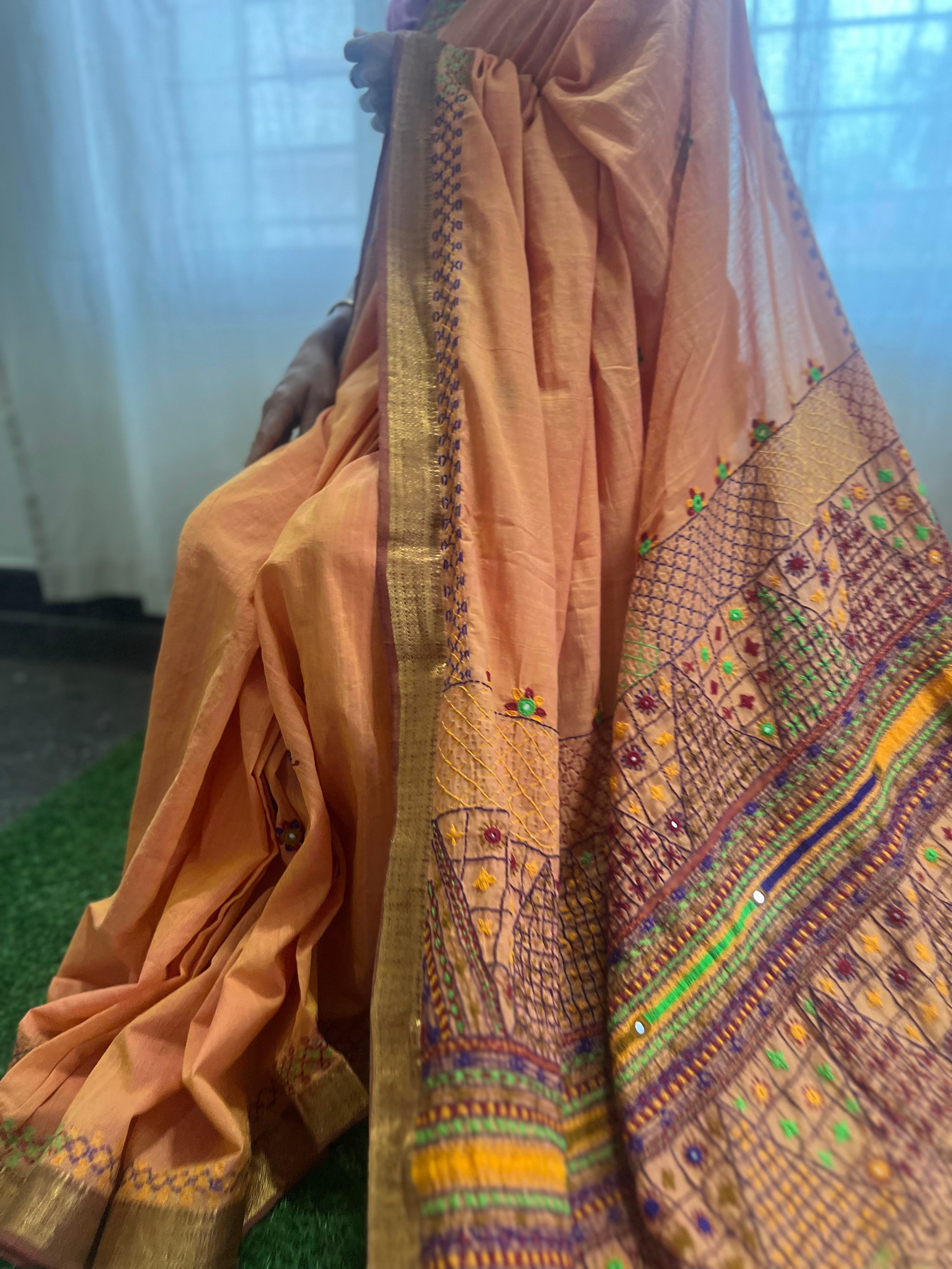 Mangalagiri cotton lambani saree