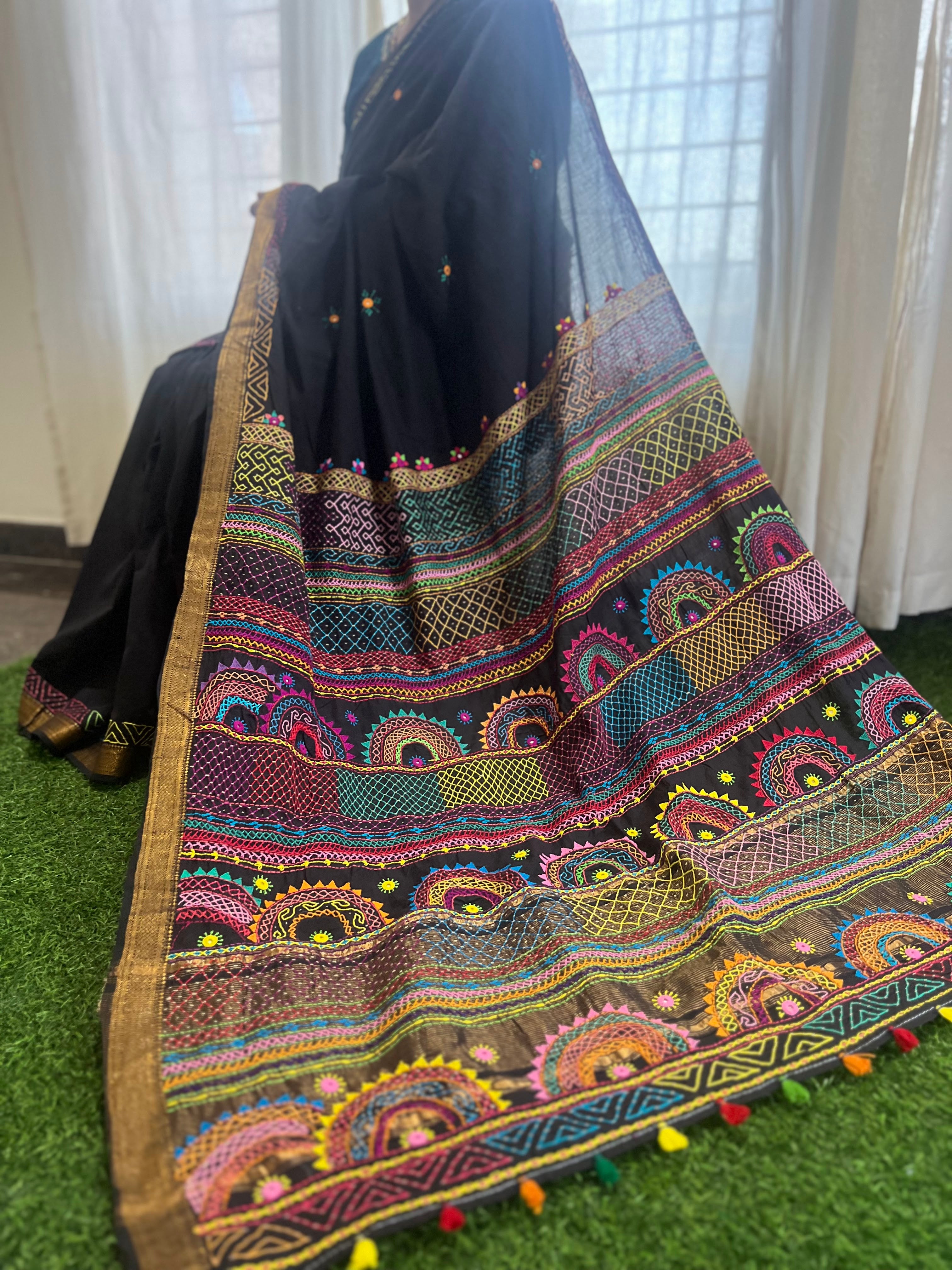 Mangalagiri cotton lambani saree