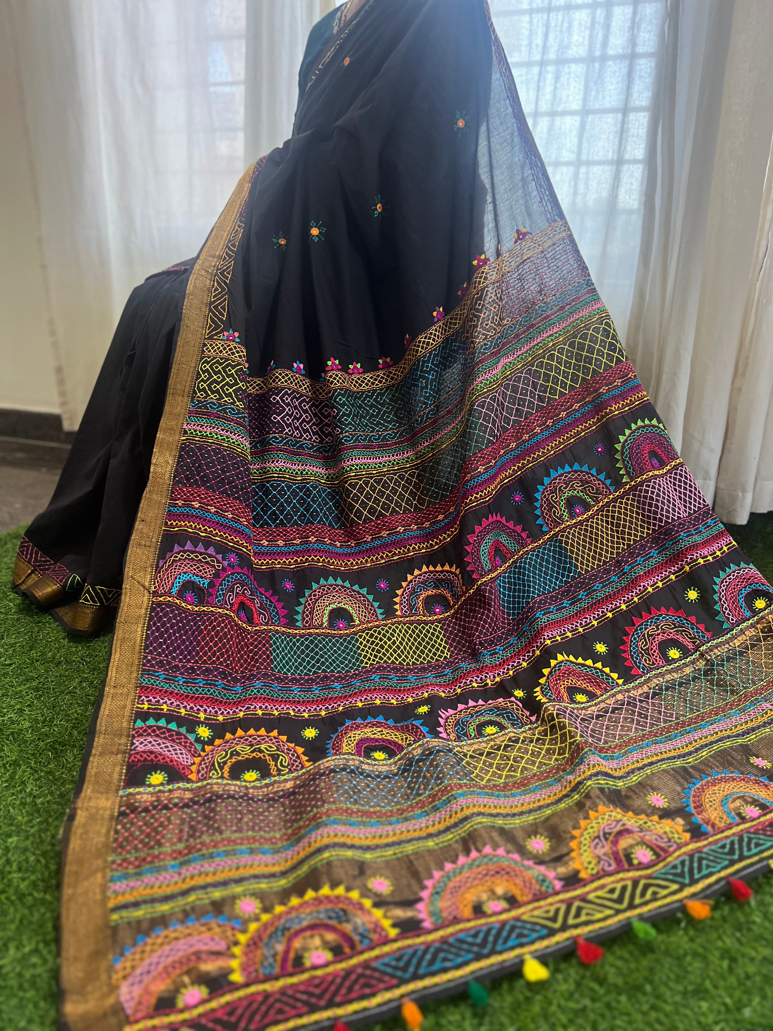 Mangalagiri cotton lambani saree