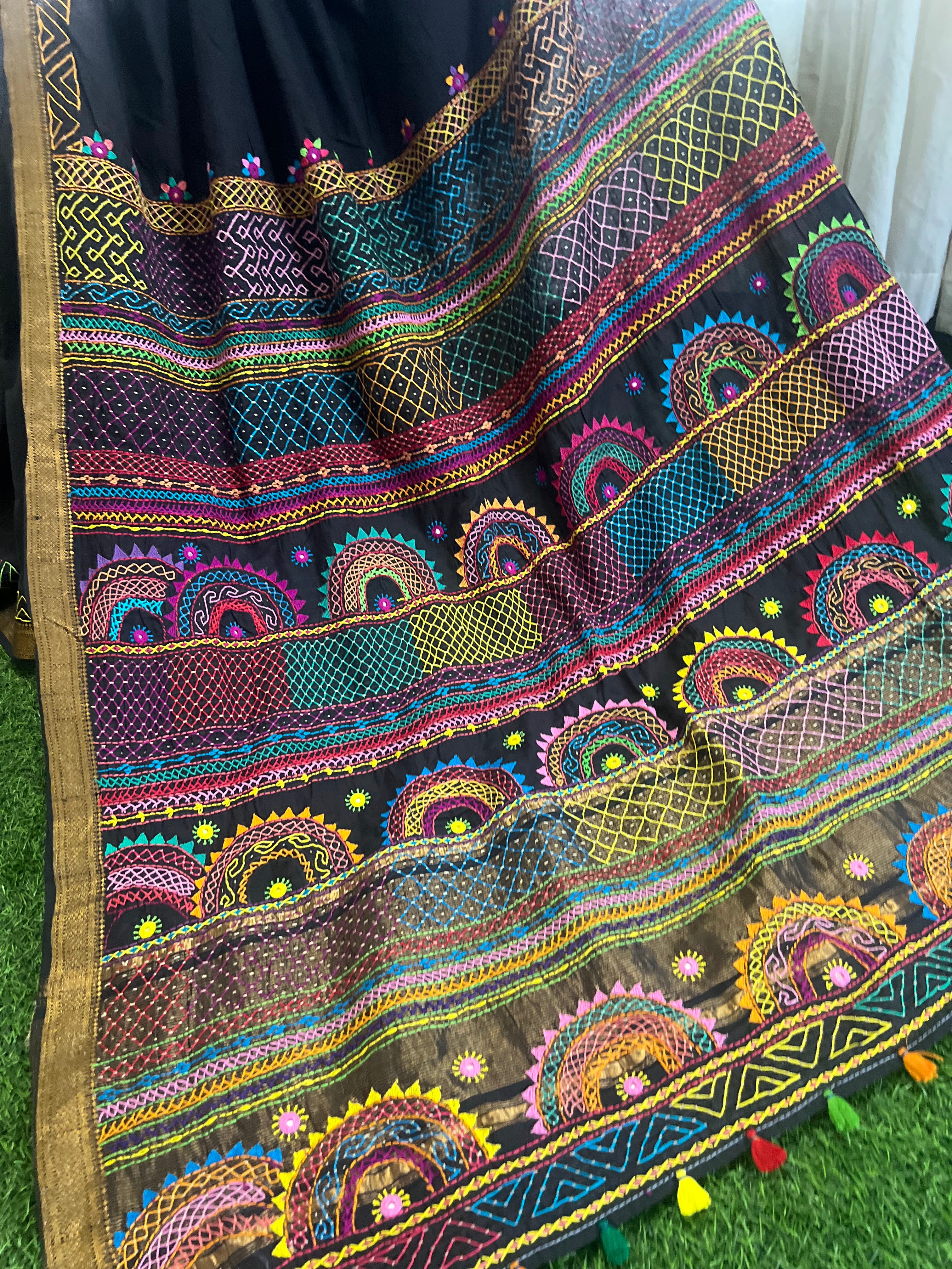 Mangalagiri cotton lambani saree