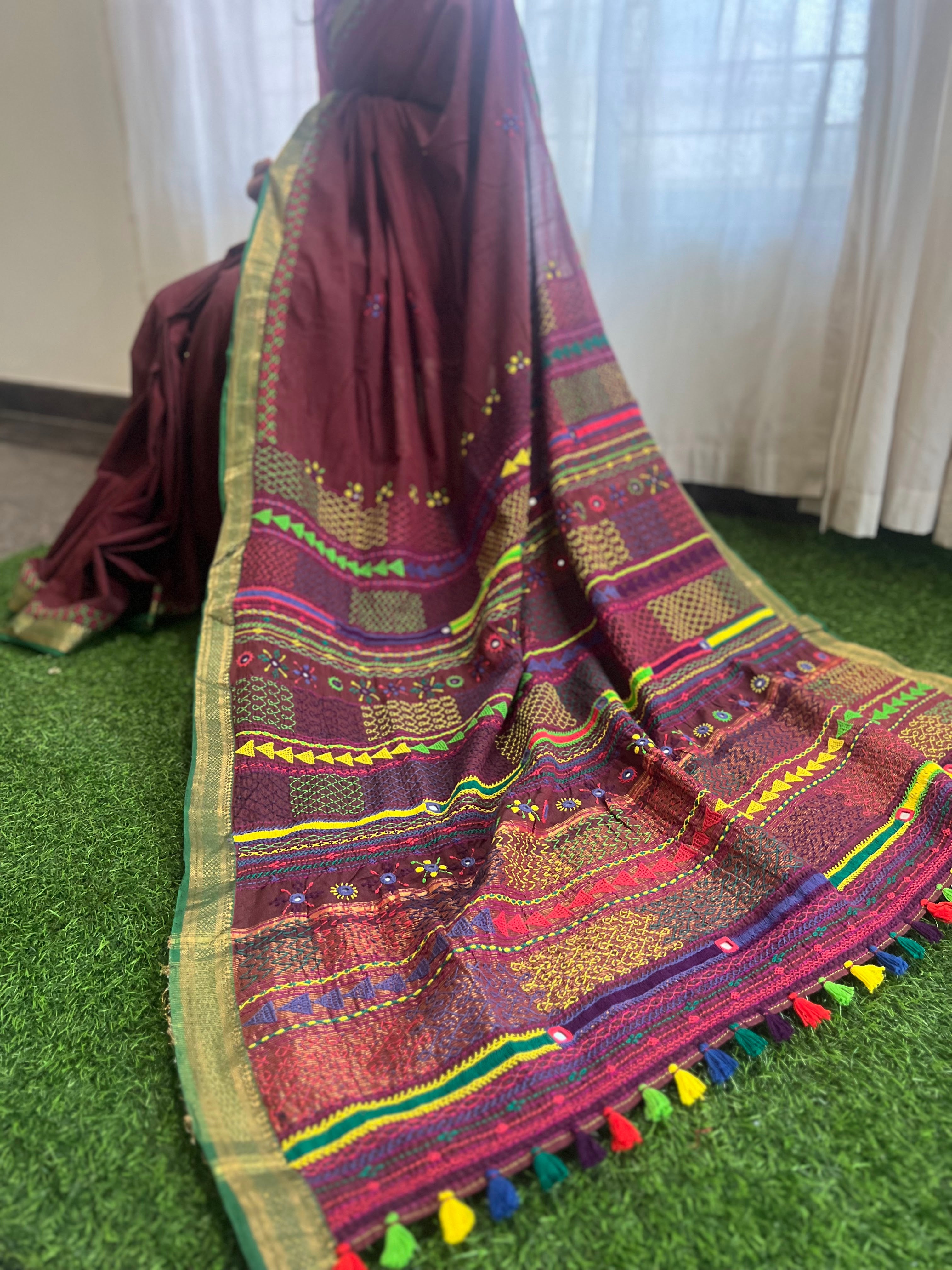 Mangalagiri cotton lambani saree