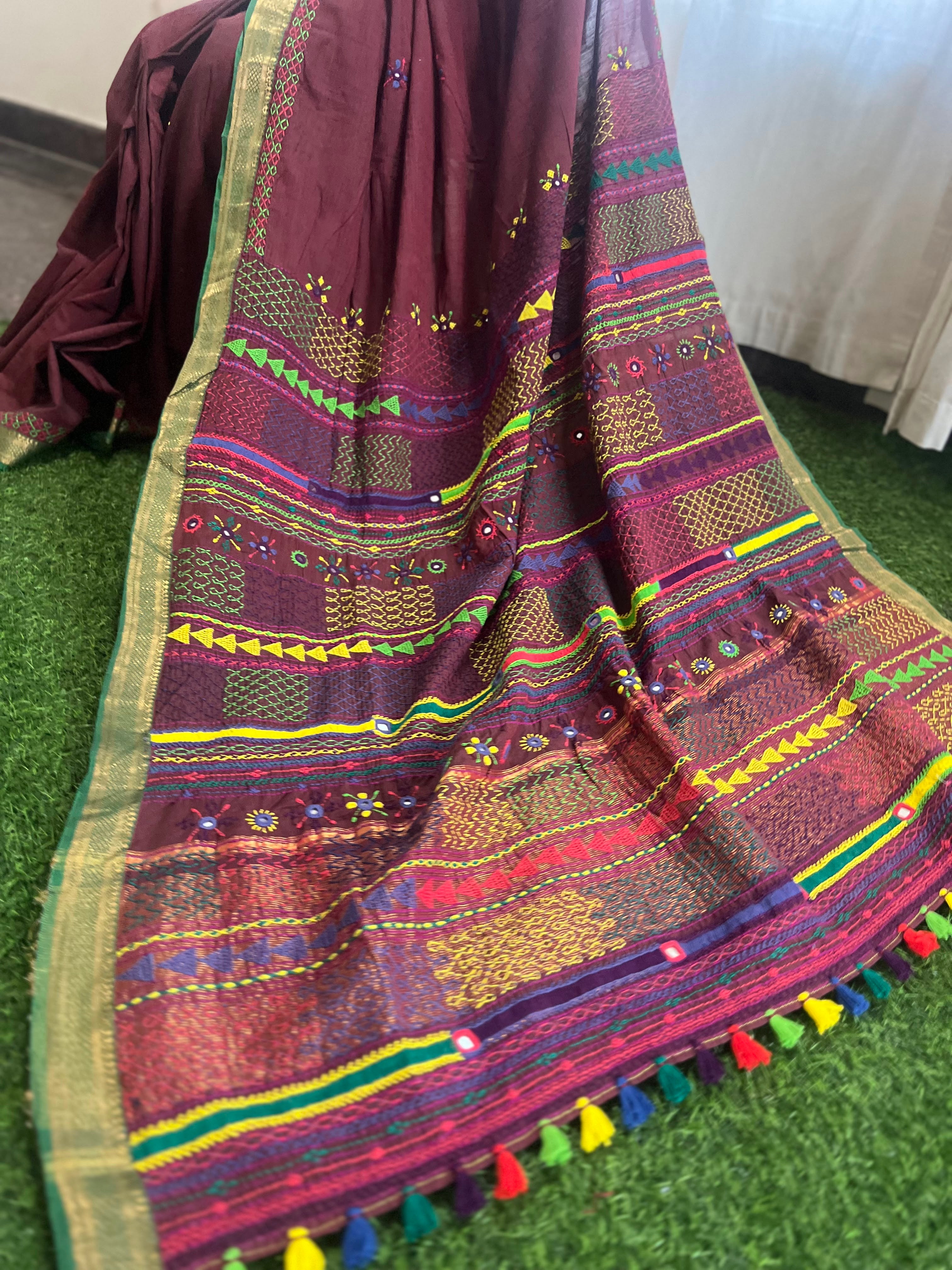 Mangalagiri cotton lambani saree