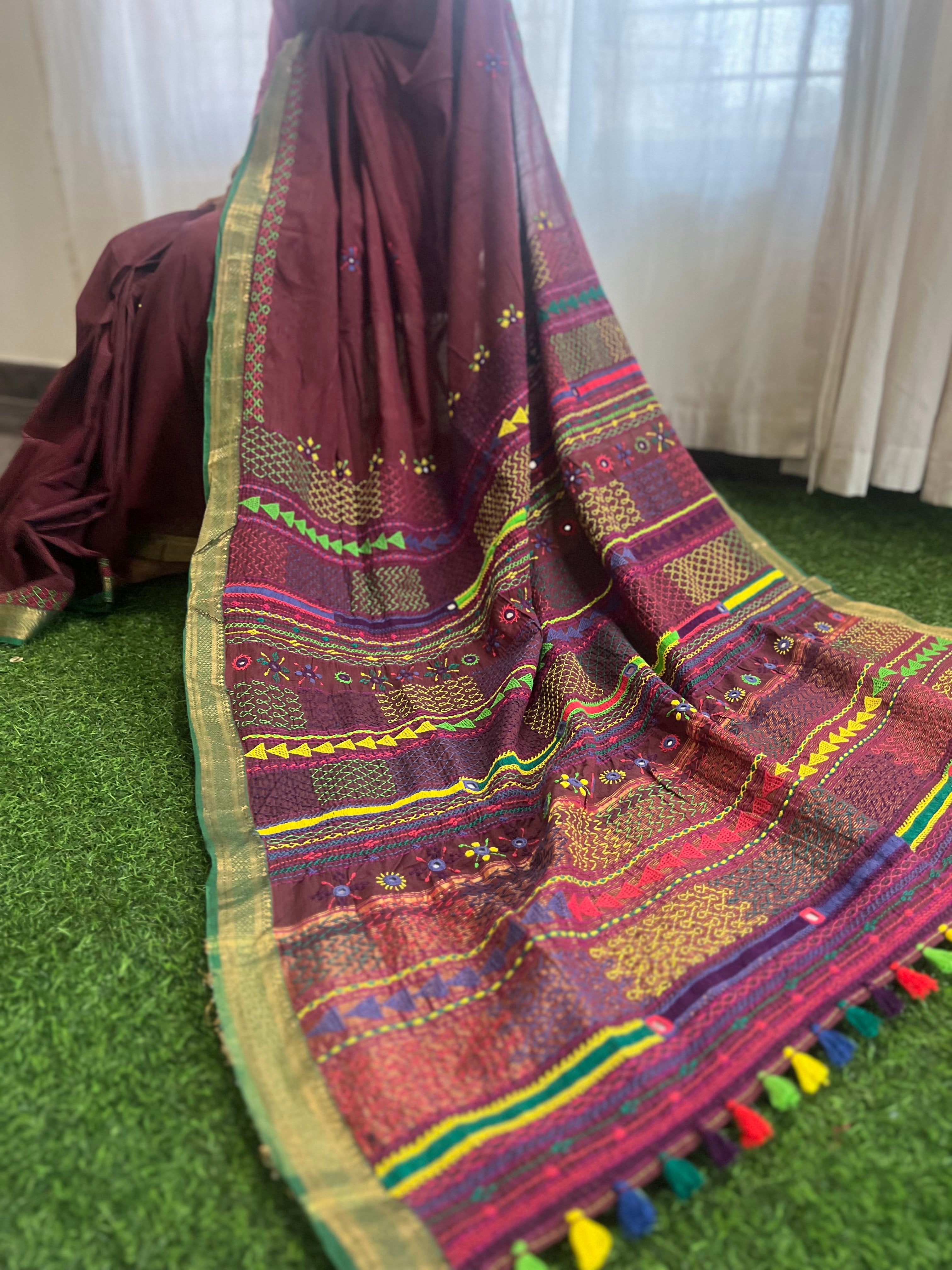 Mangalagiri cotton lambani saree