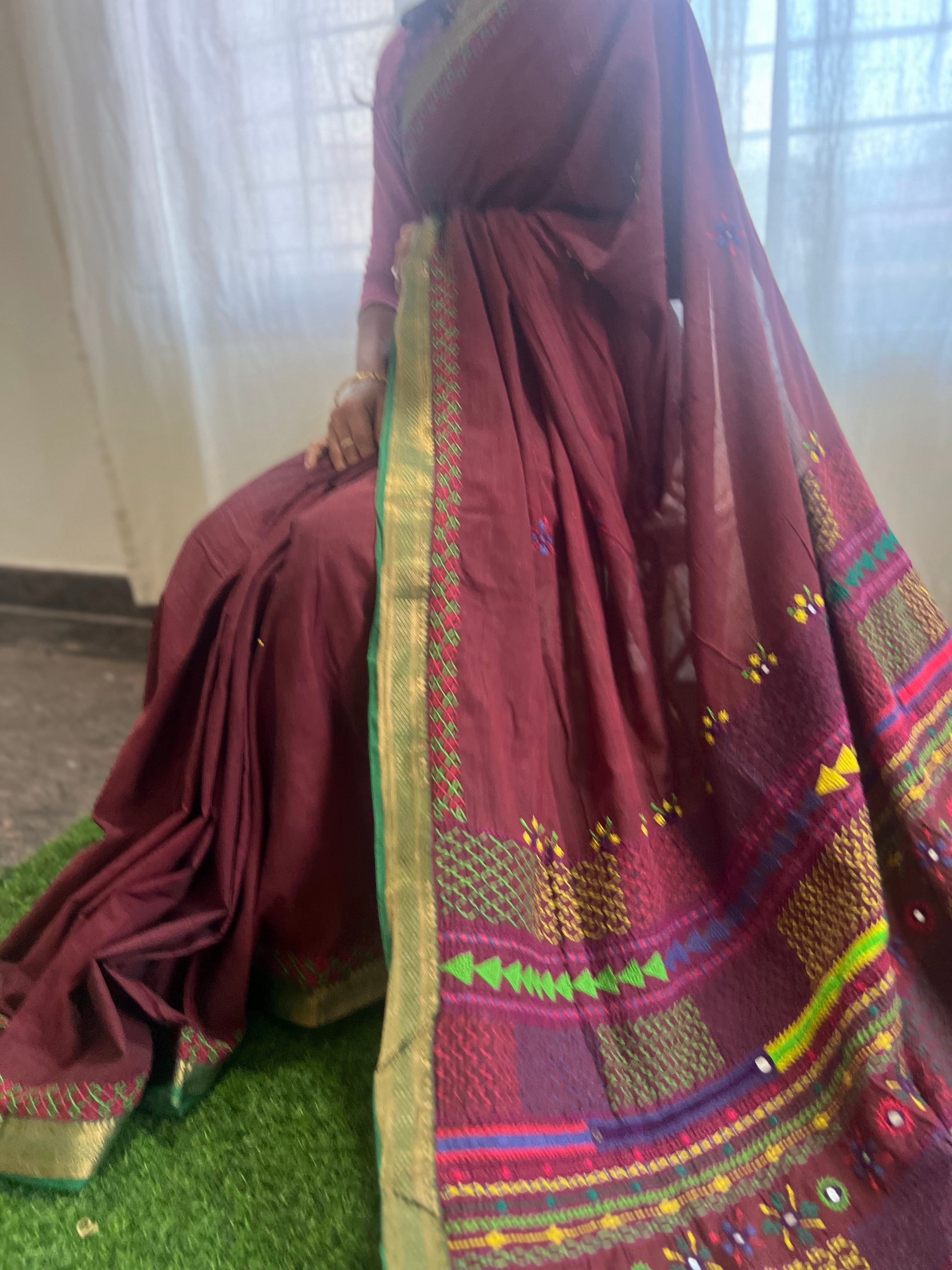 Mangalagiri cotton lambani saree