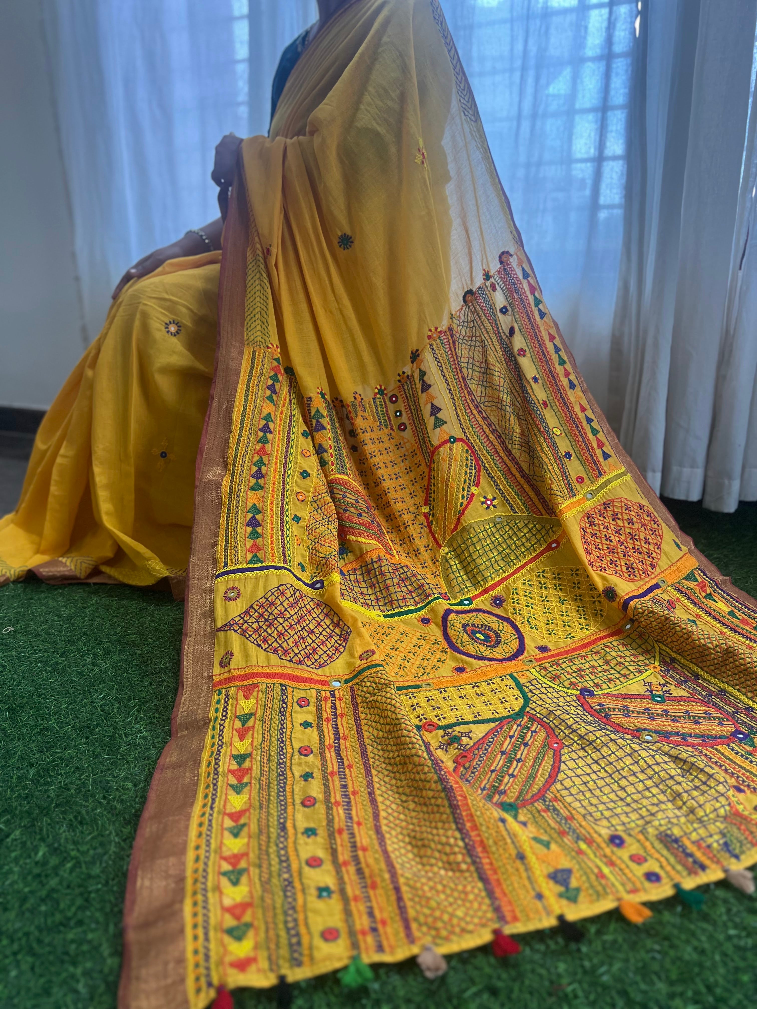 Mangalagiri cotton lambani saree