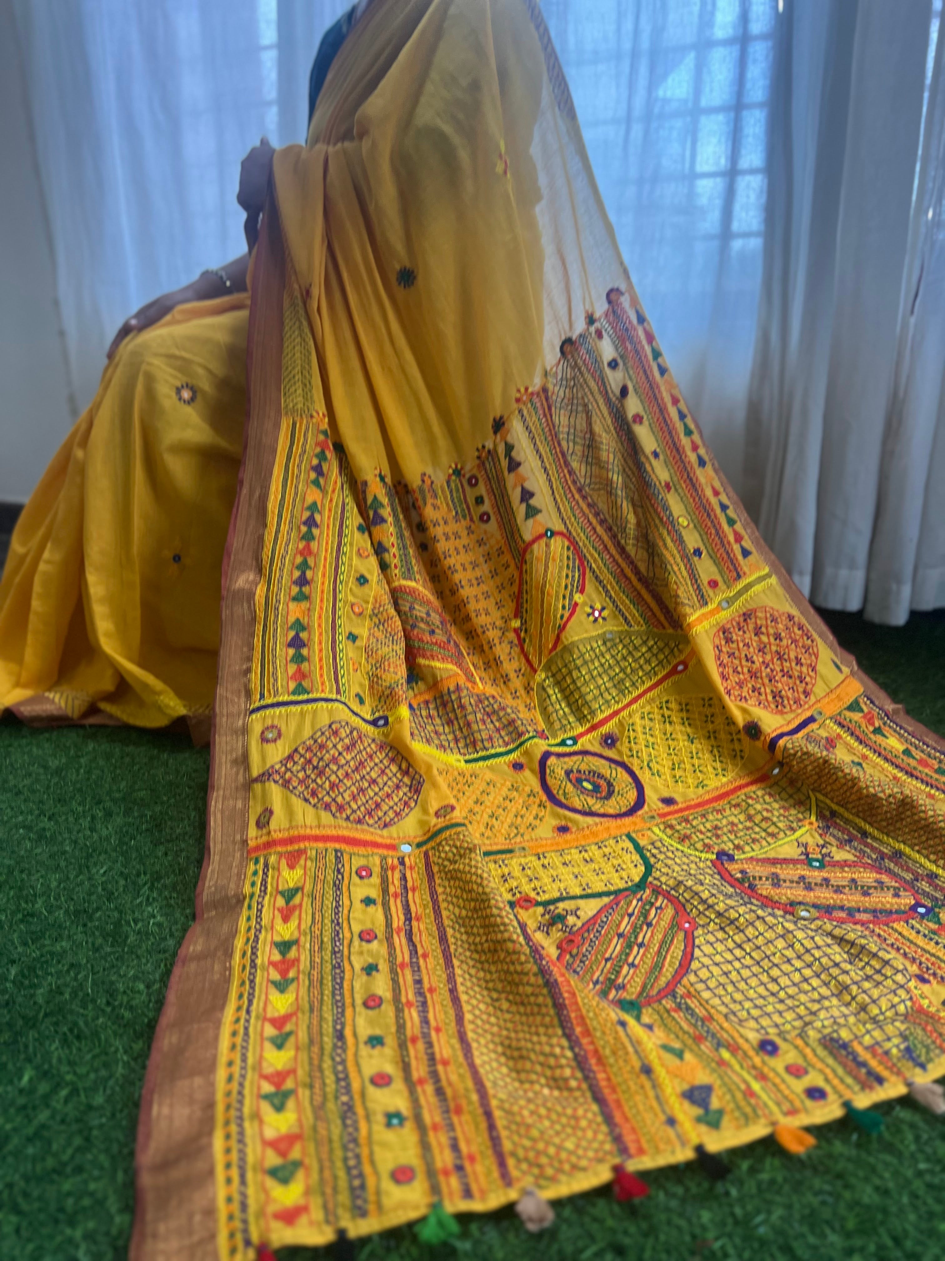 Mangalagiri cotton lambani saree