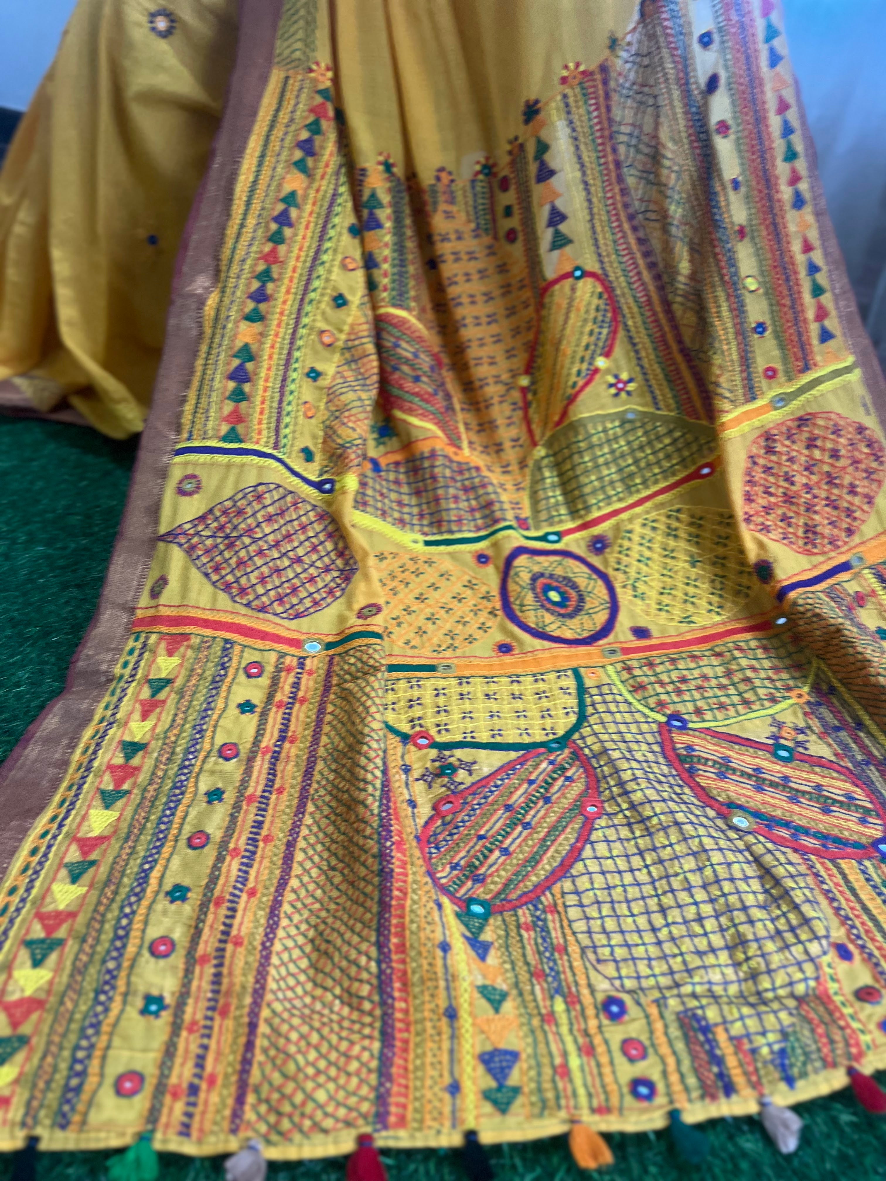 Mangalagiri cotton lambani saree