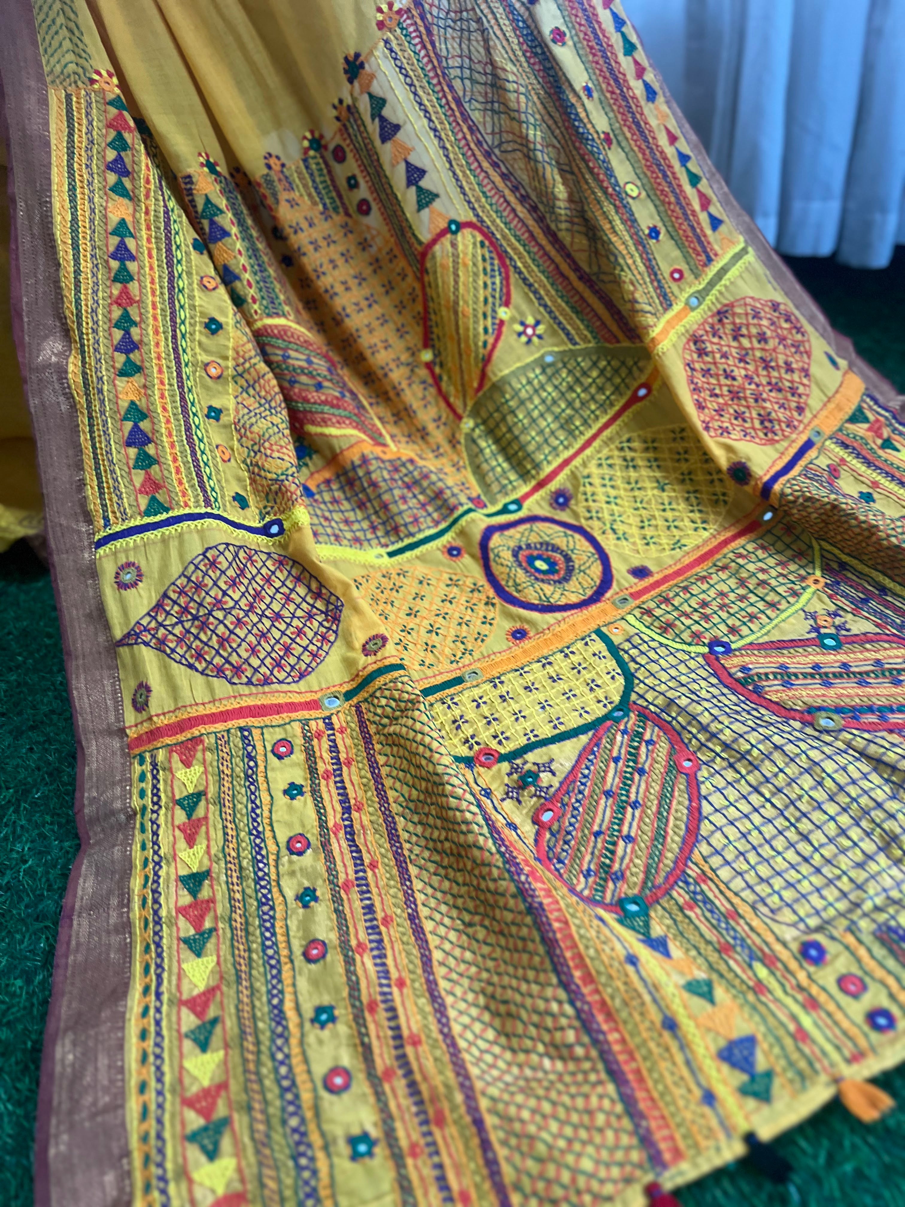 Mangalagiri cotton lambani saree