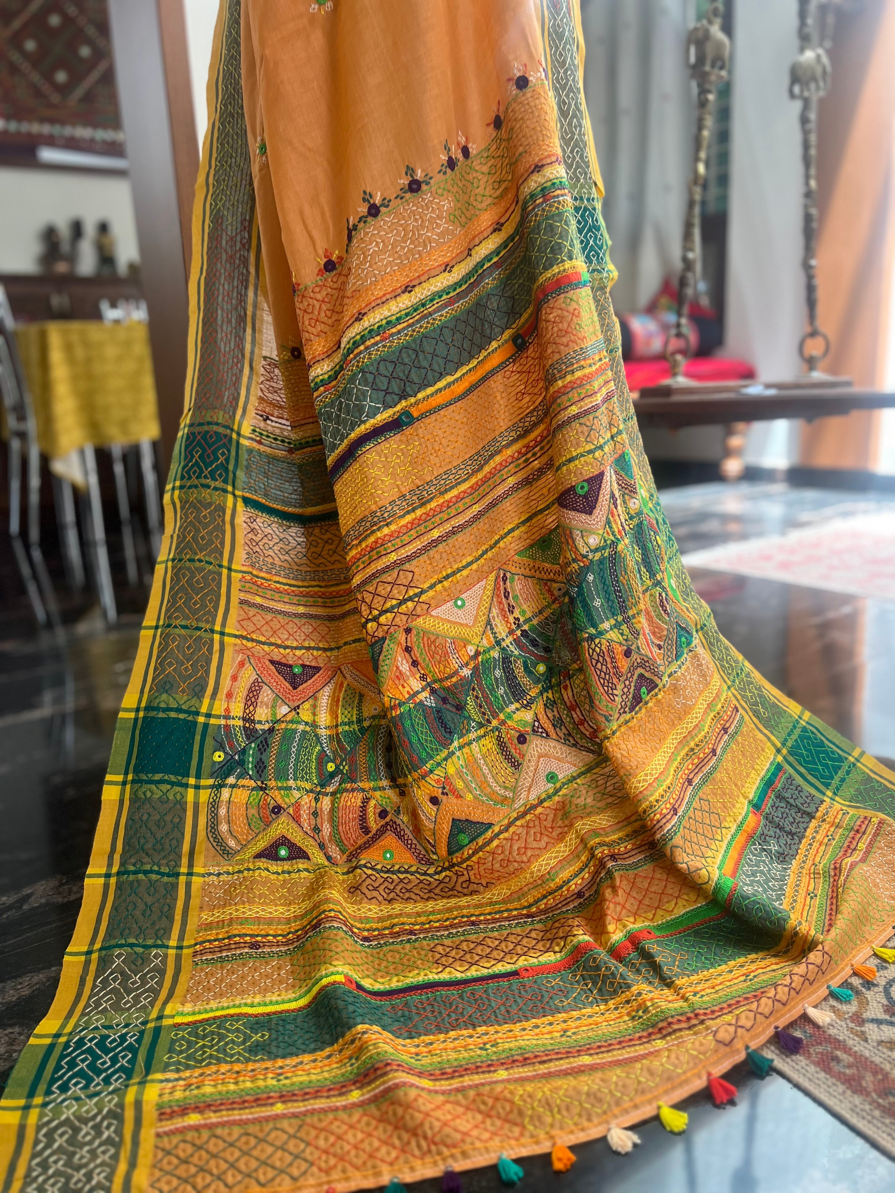 Vidhara region Tusser silk saree