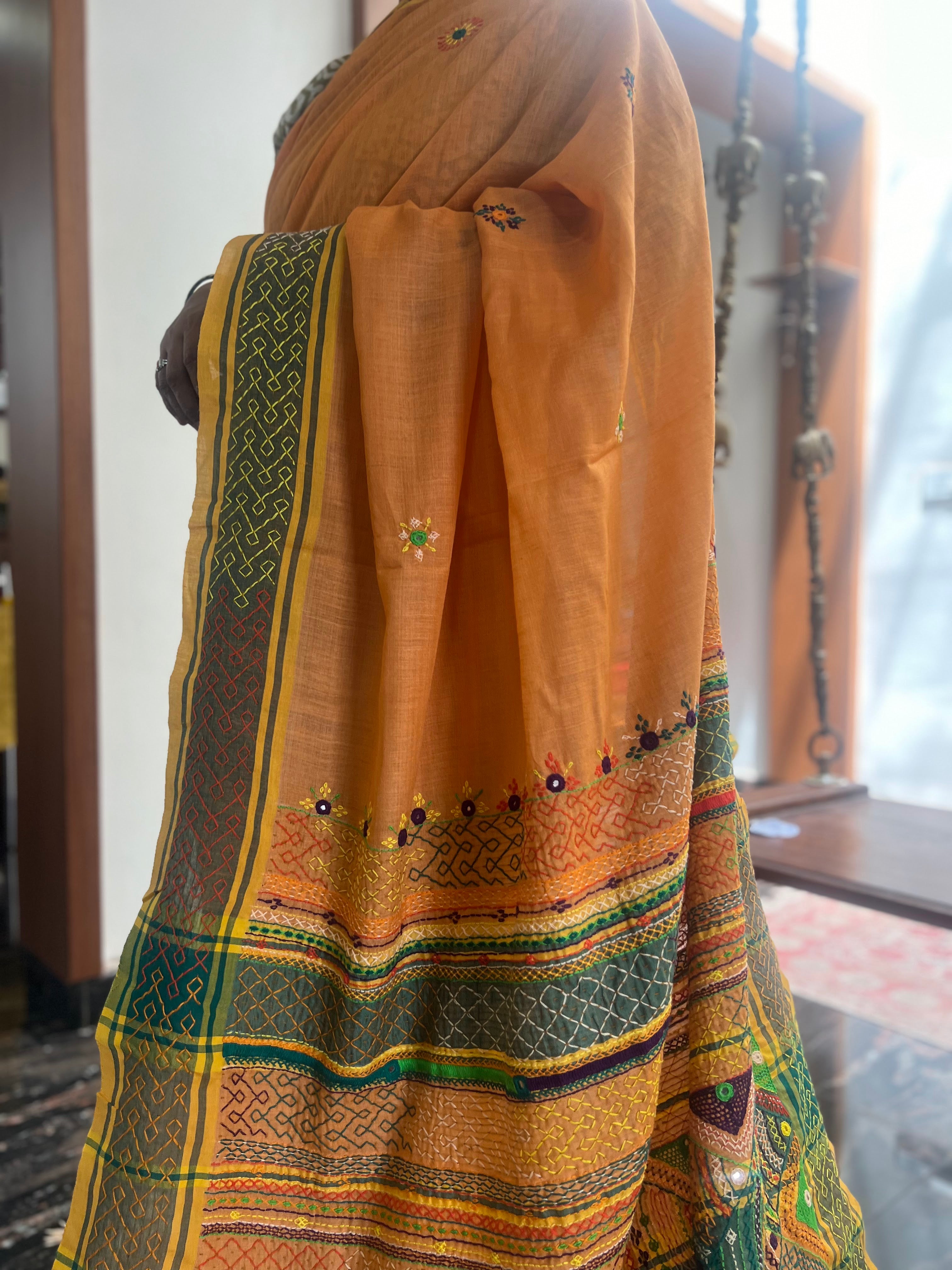 Vidhara region Tusser silk saree