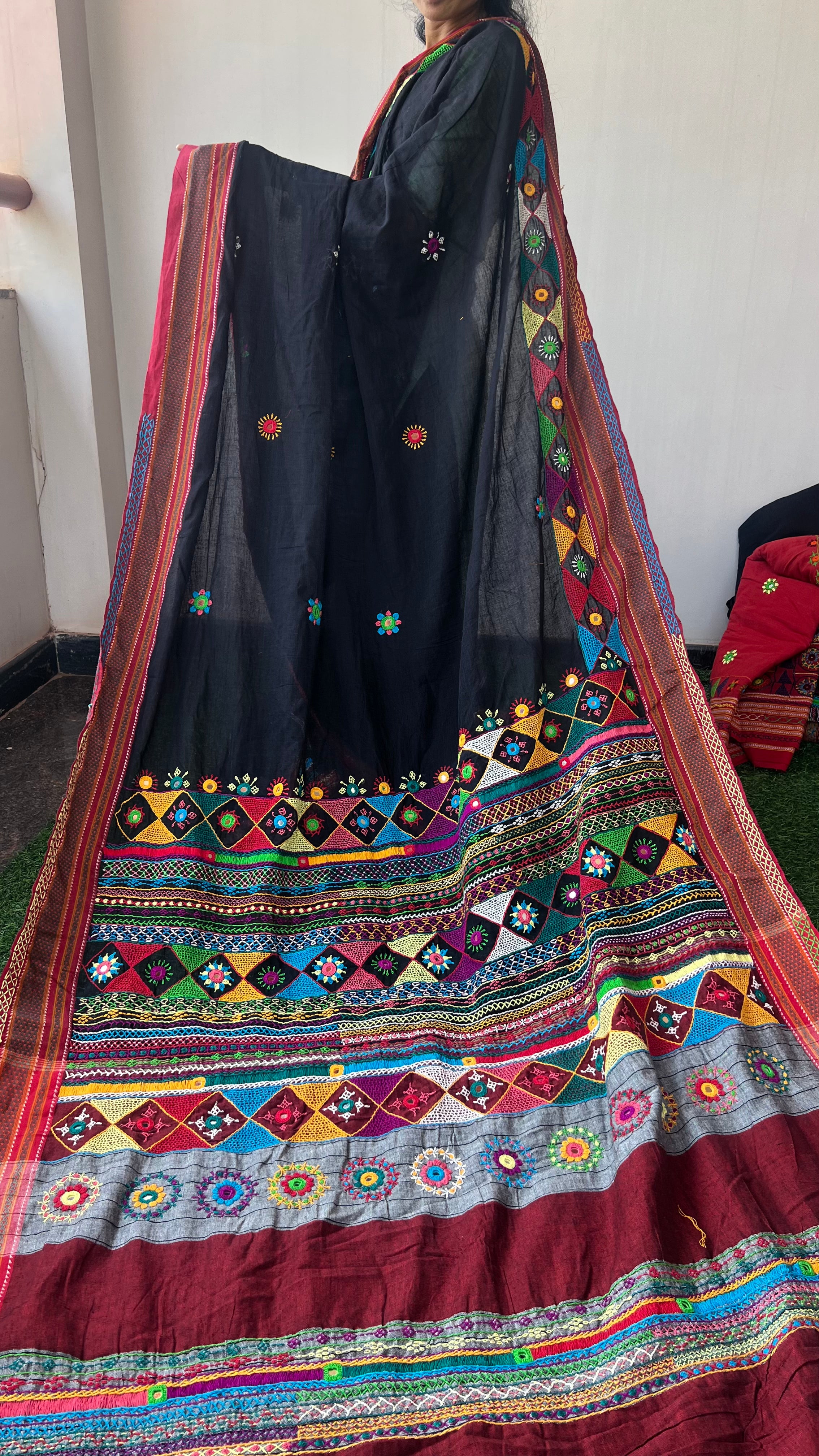 cotton lambani saree