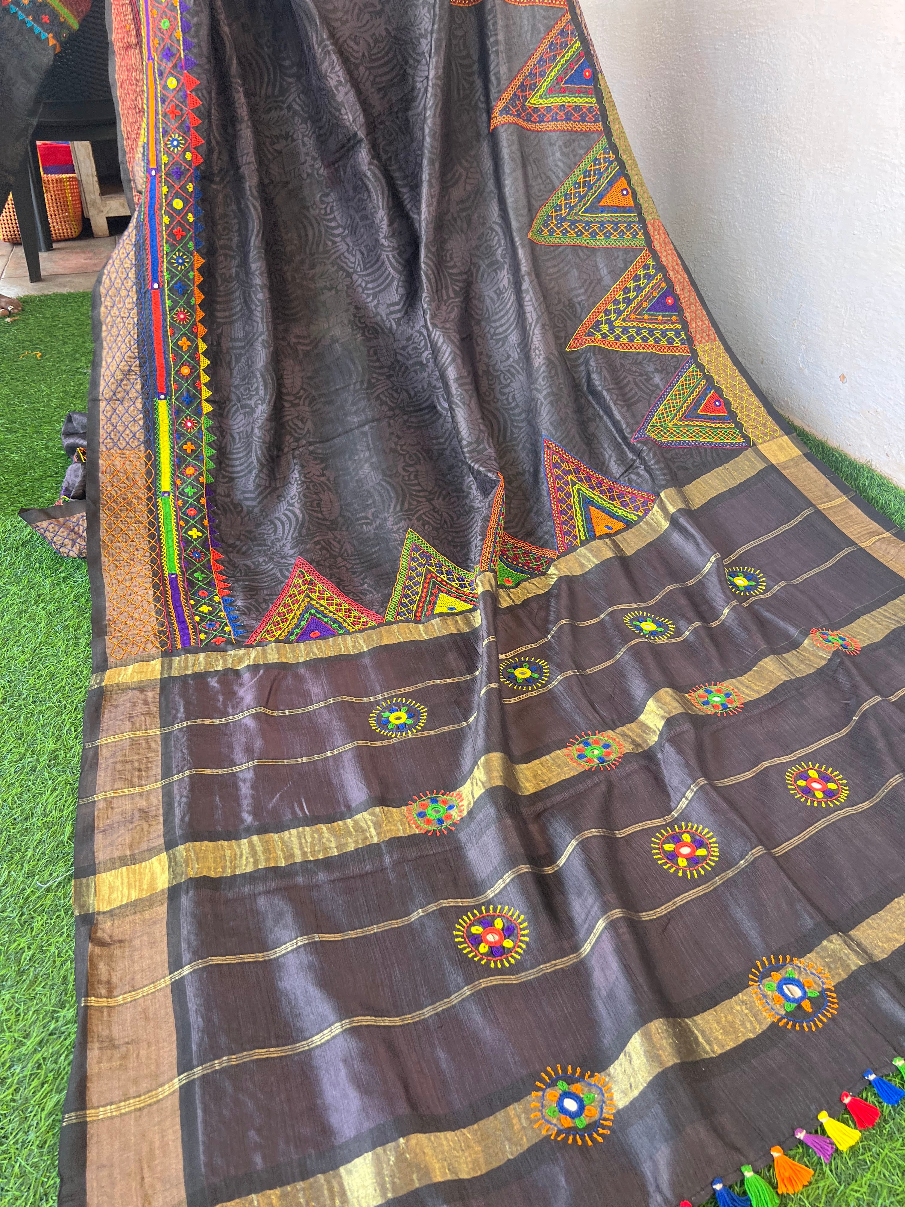 Vidhara region Tusser silk saree